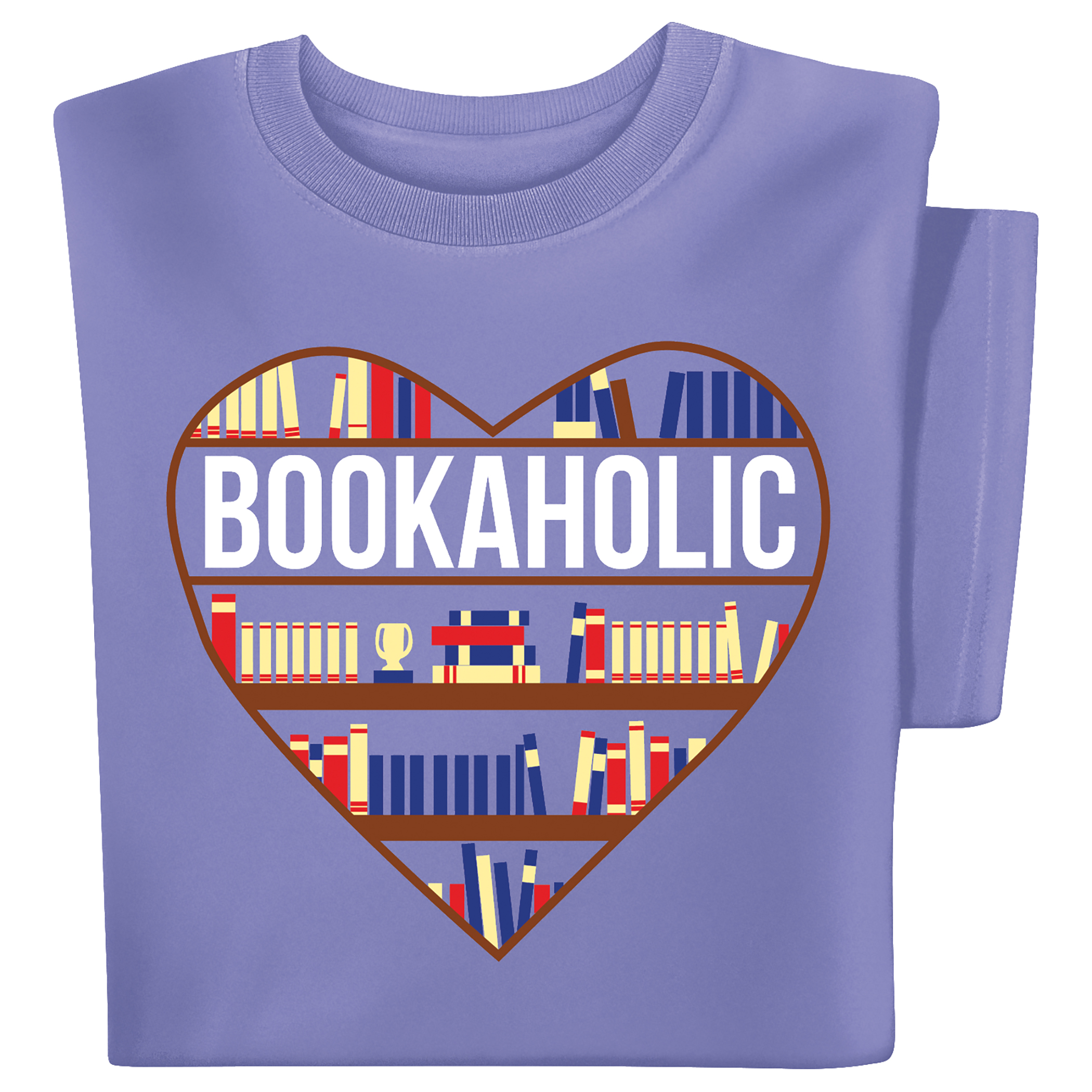 Bookaholic Short Sleeve Graphic T-Shirt Large Women Violet