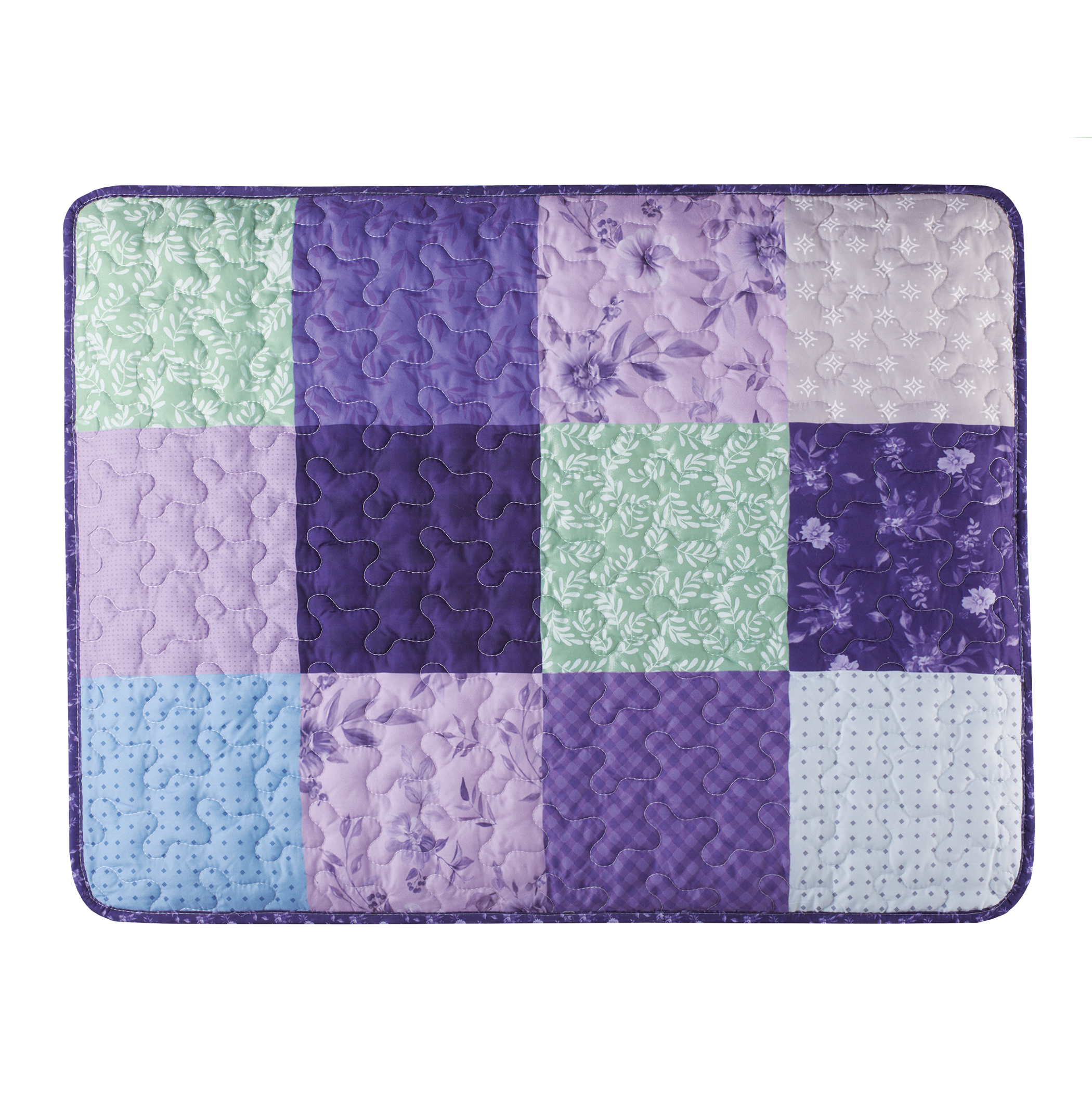 Daphne Oversized Floral Patchwork Pillow Sham Sham Gender Neutral Lavender Multi