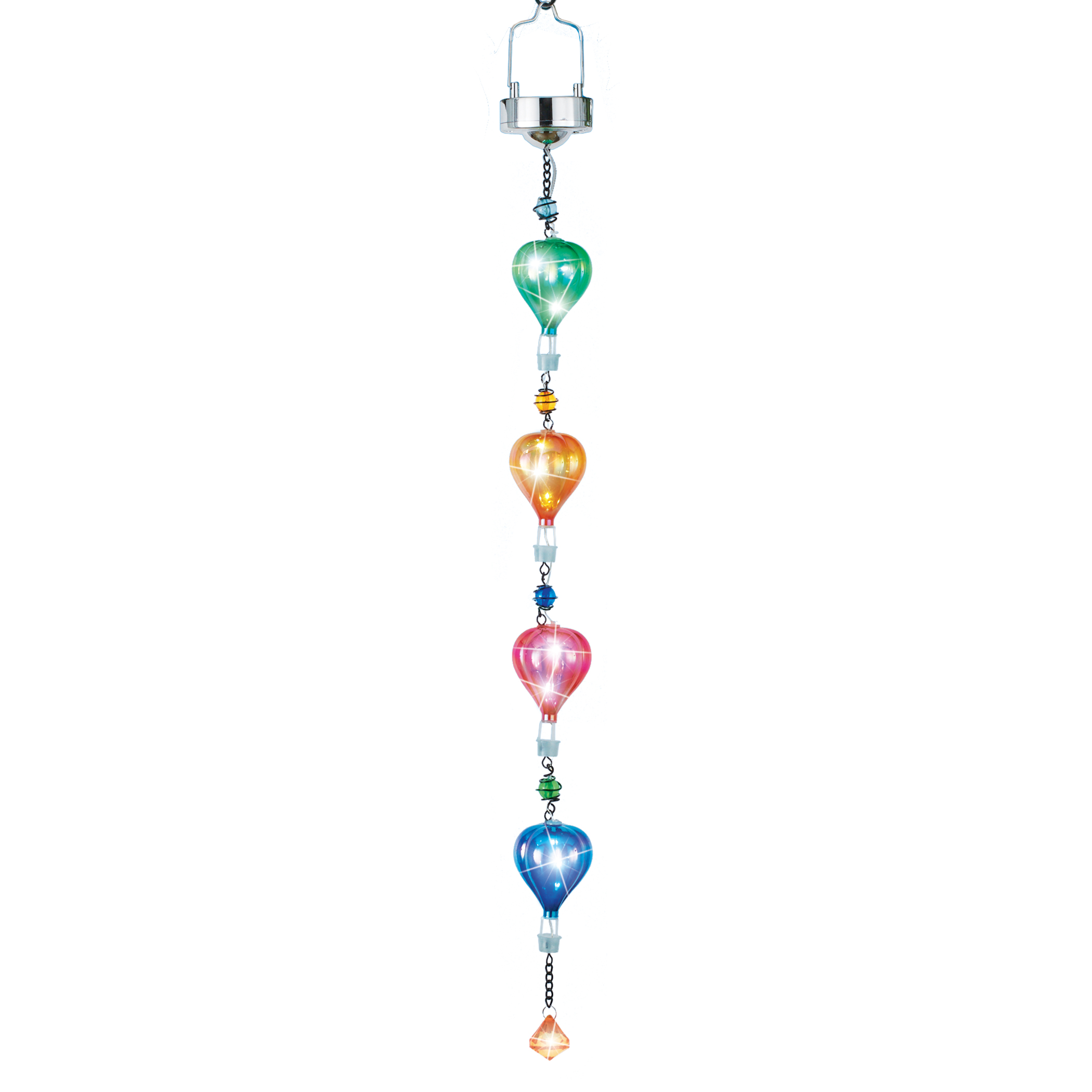 Solar Powered Colorful Hot Air Balloon Hanging Garden Mobile