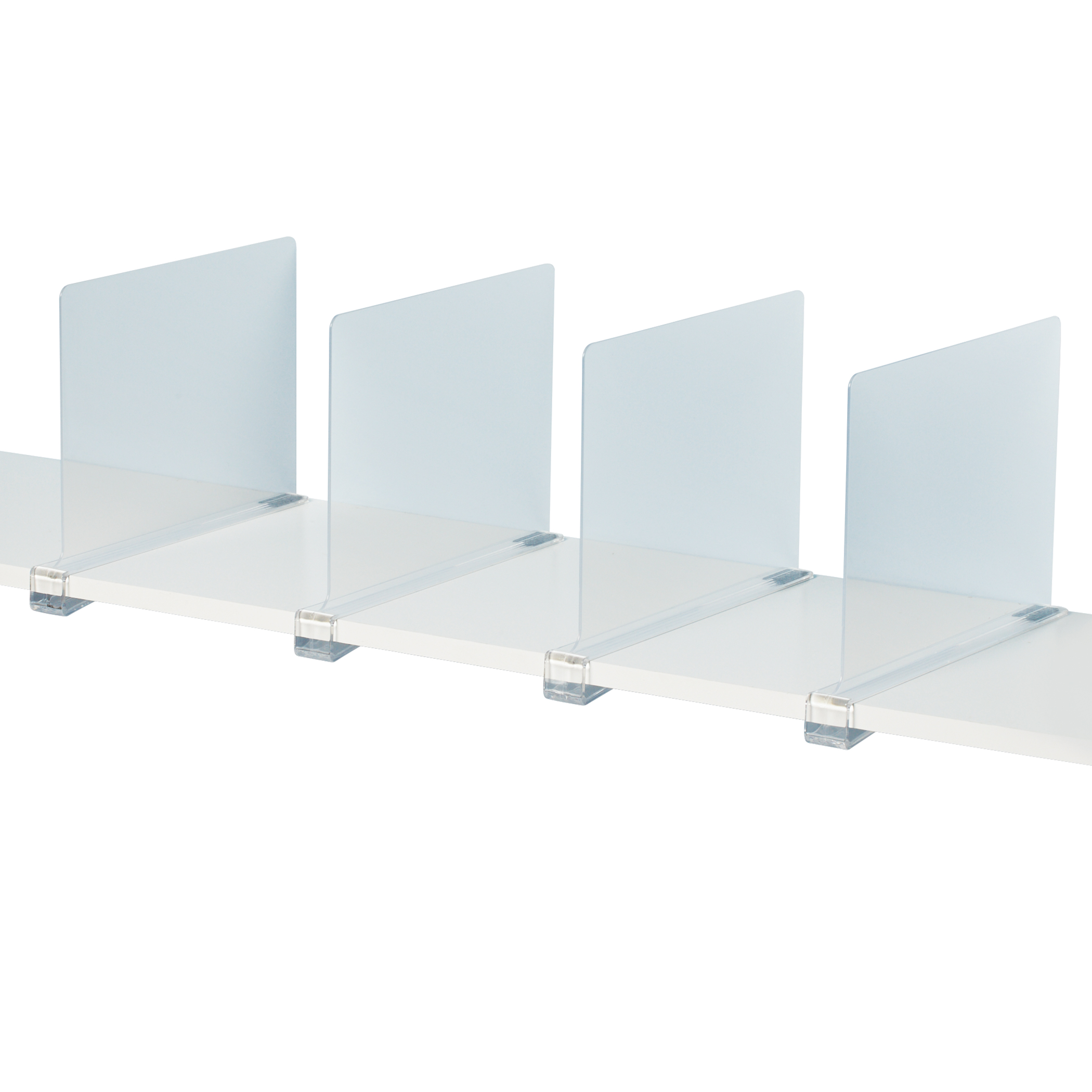 Closet Shelf Dividers with Anti-Slip Felt Pads - Set of 4 Clear