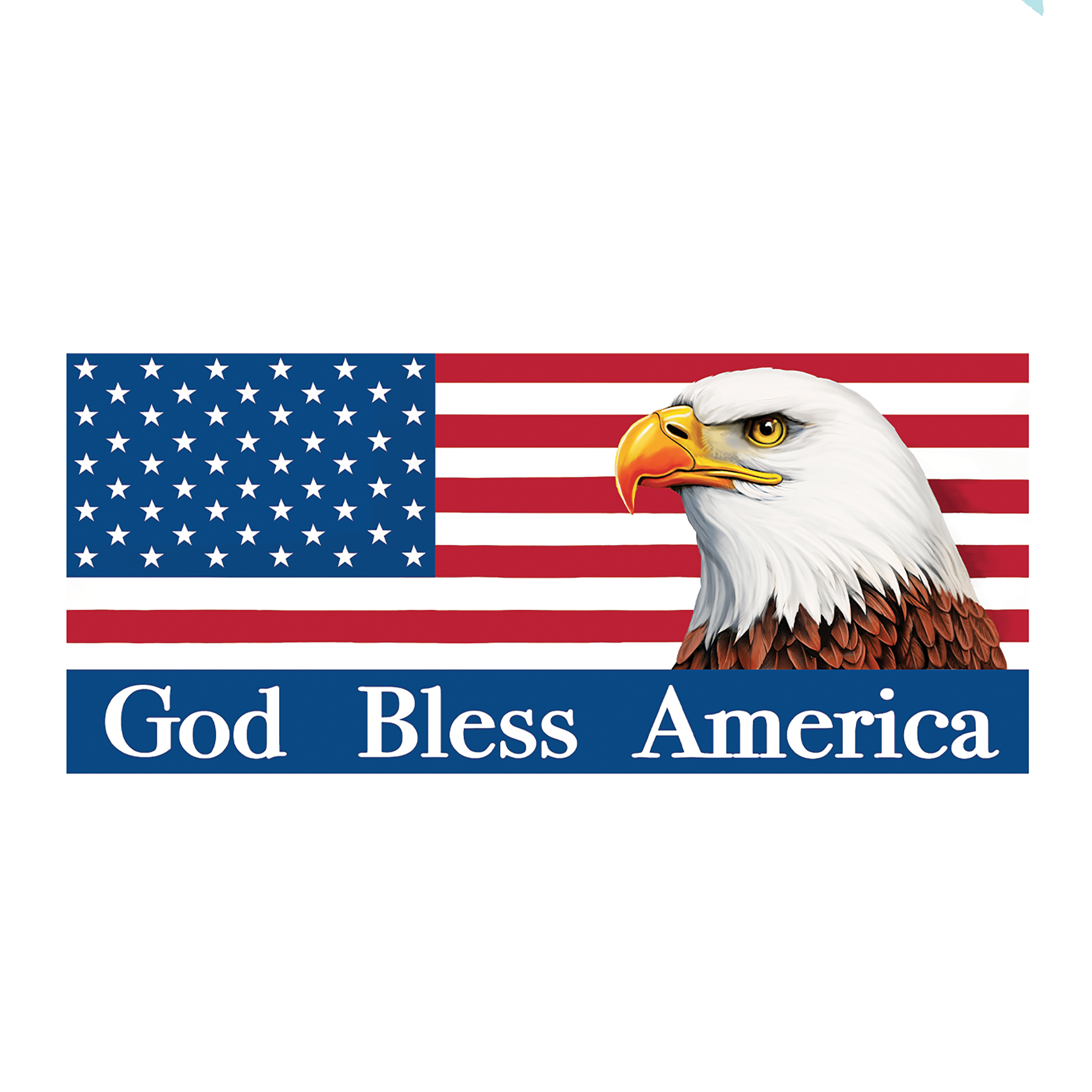 God Bless America Patriotic American Flag Garage Door Banner