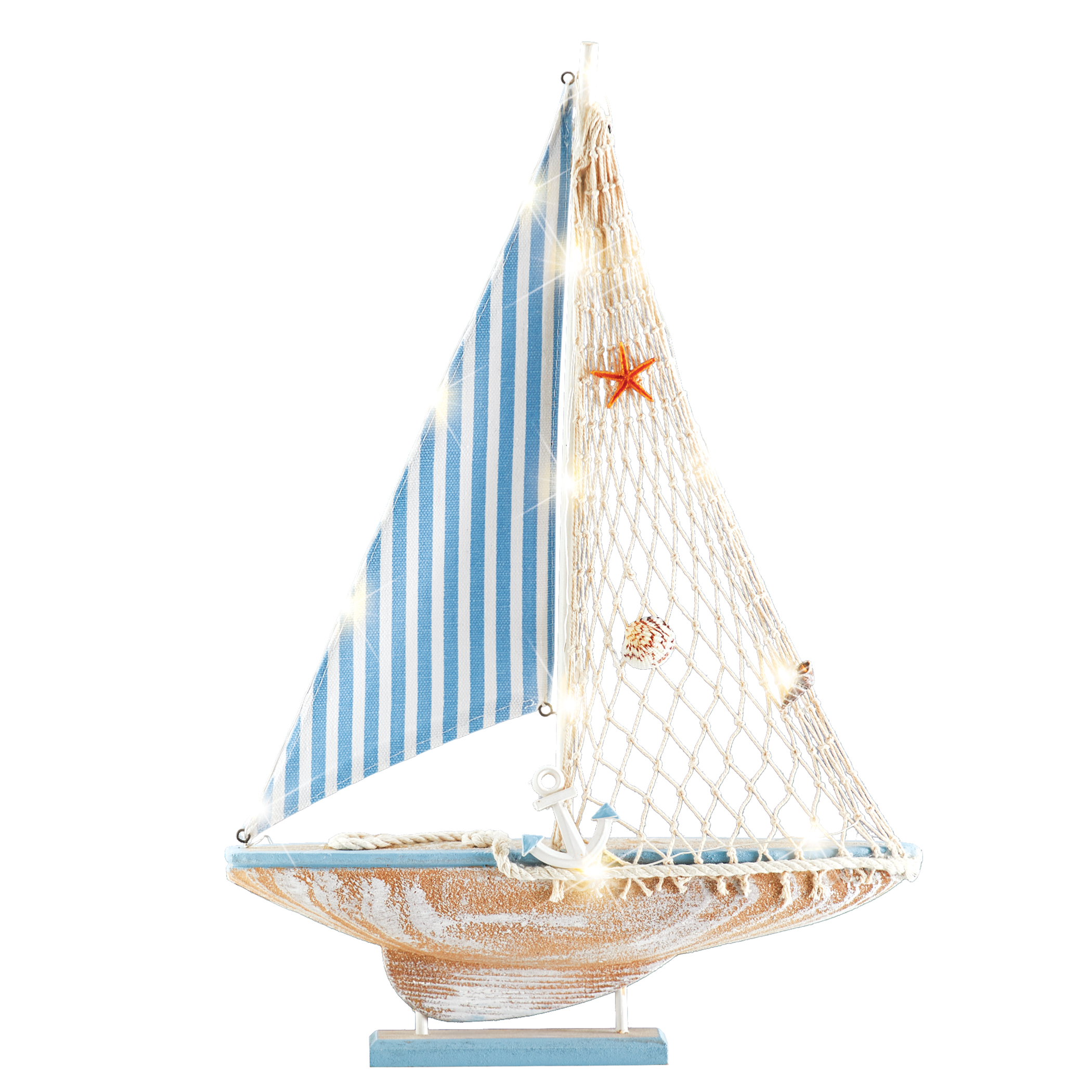 LED Lighted Sailboat Tabletop Decoration White