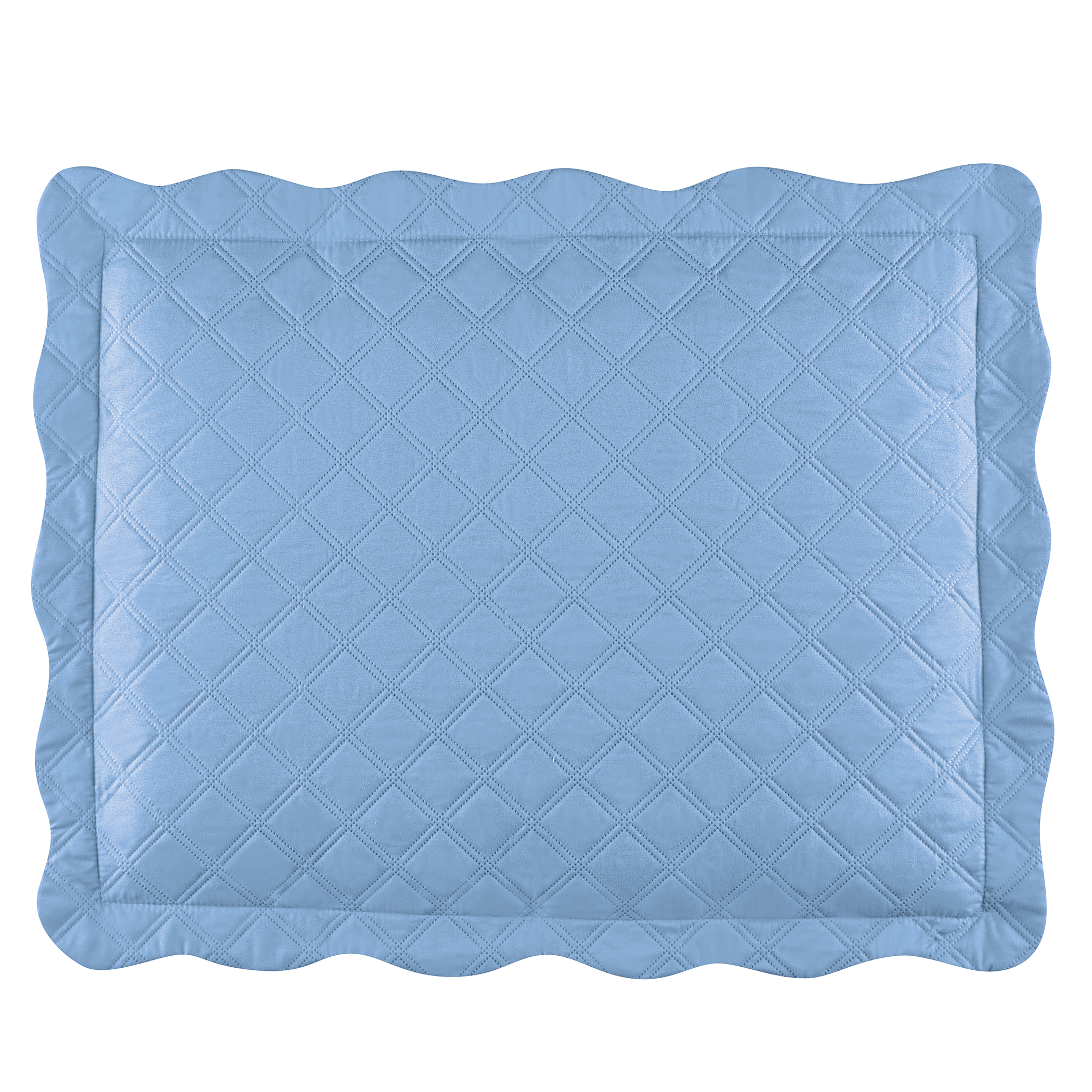 Camille Reversible Diamond Textured Pillow Sham Sham Gender Neutral Blue/Light Blue, Blue/Light Blue