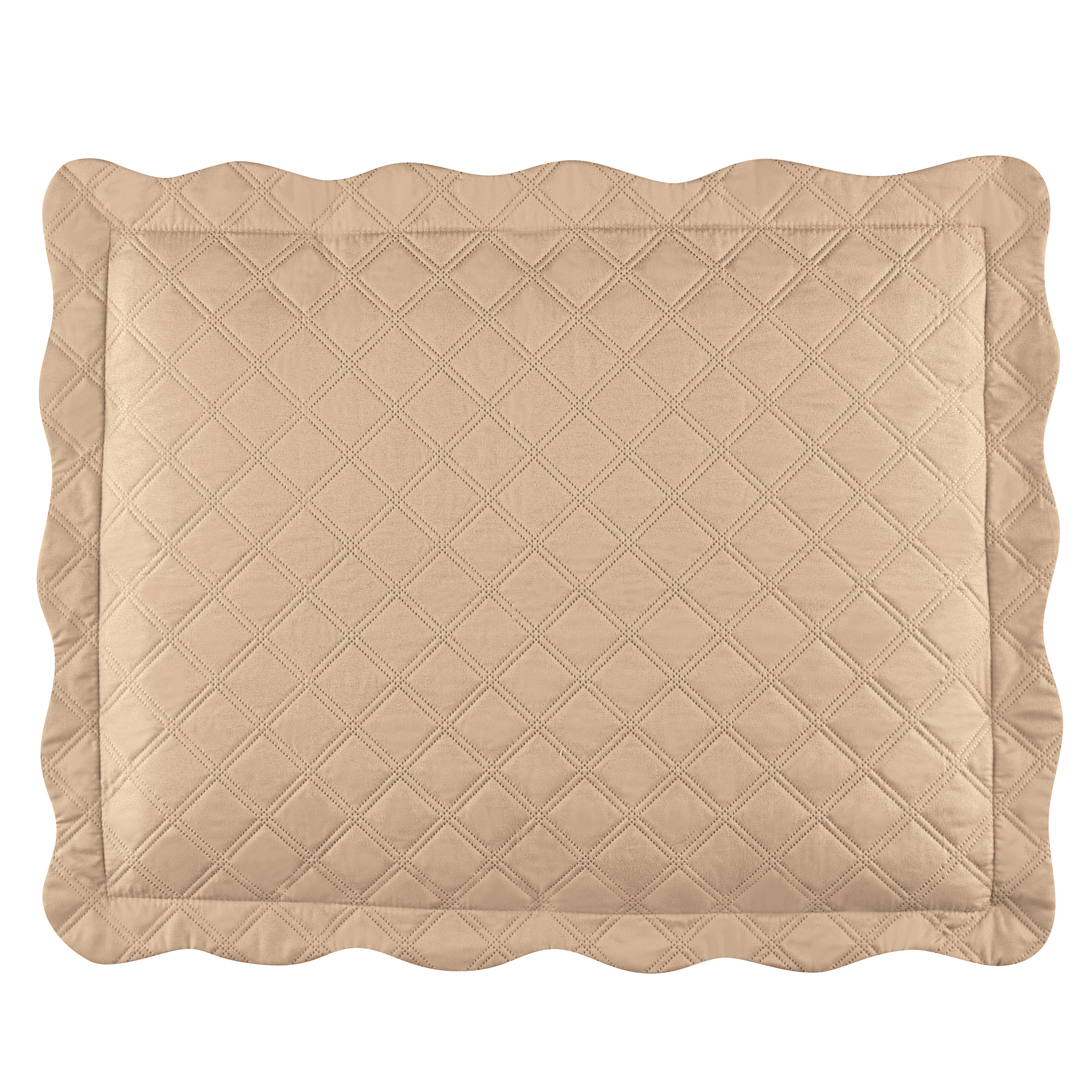 Camille Reversible Diamond Textured Pillow Sham Sham Gender Neutral Taupe/Beige, Taupe/Beige