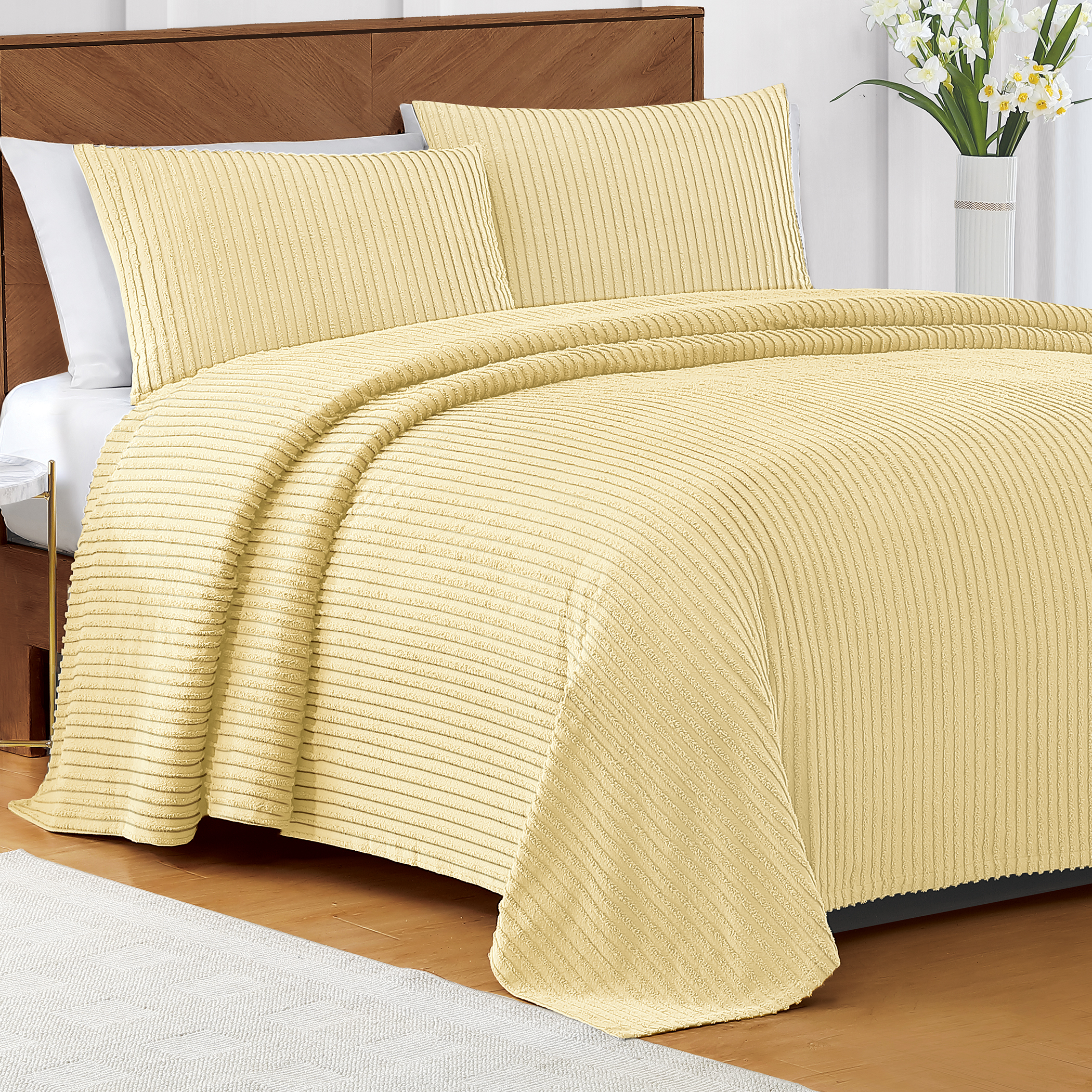Unique Tufted Stripe Chenille Bedspread - Picture 8 of 8
