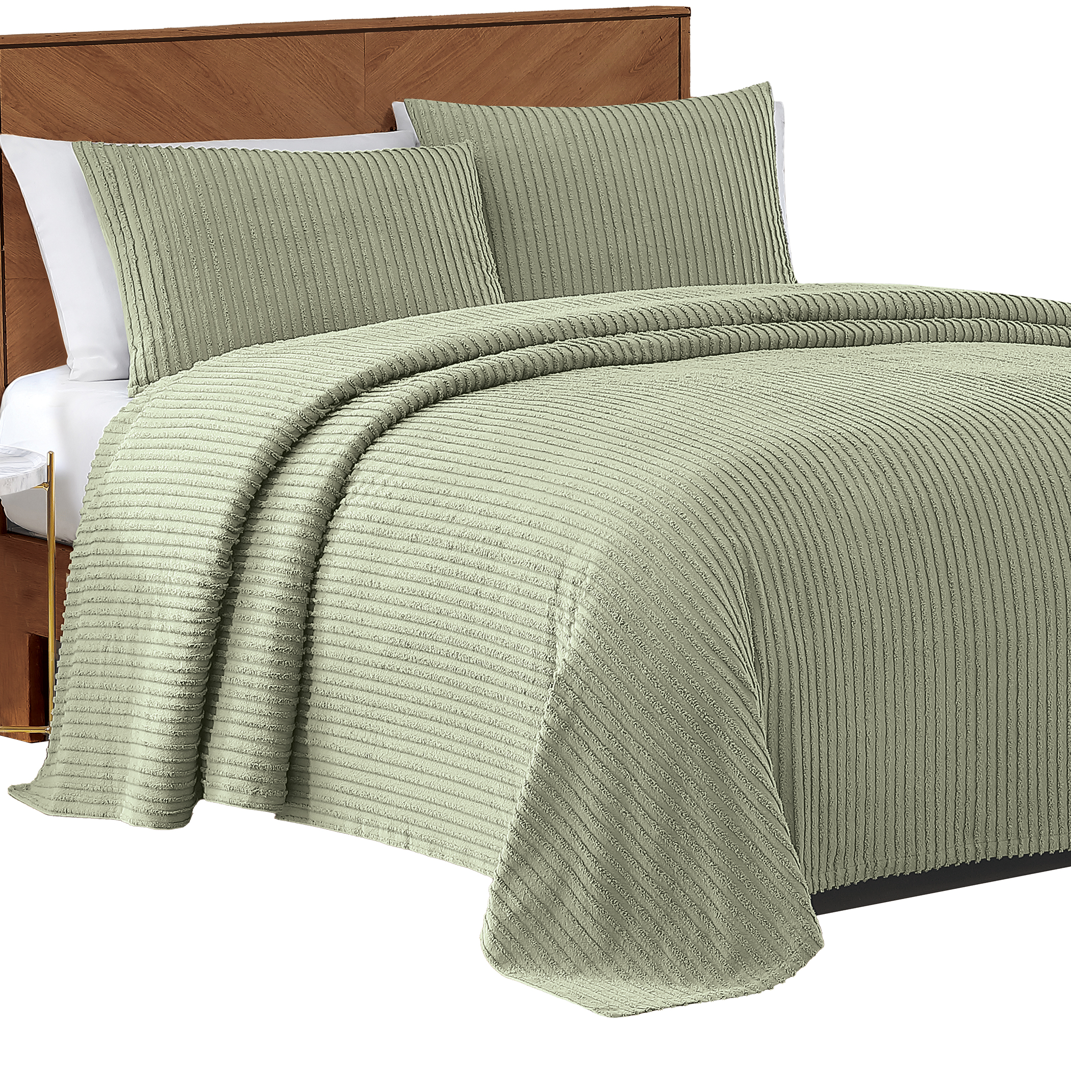 Unique Tufted Stripe Chenille Bedspread - Picture 3 of 8