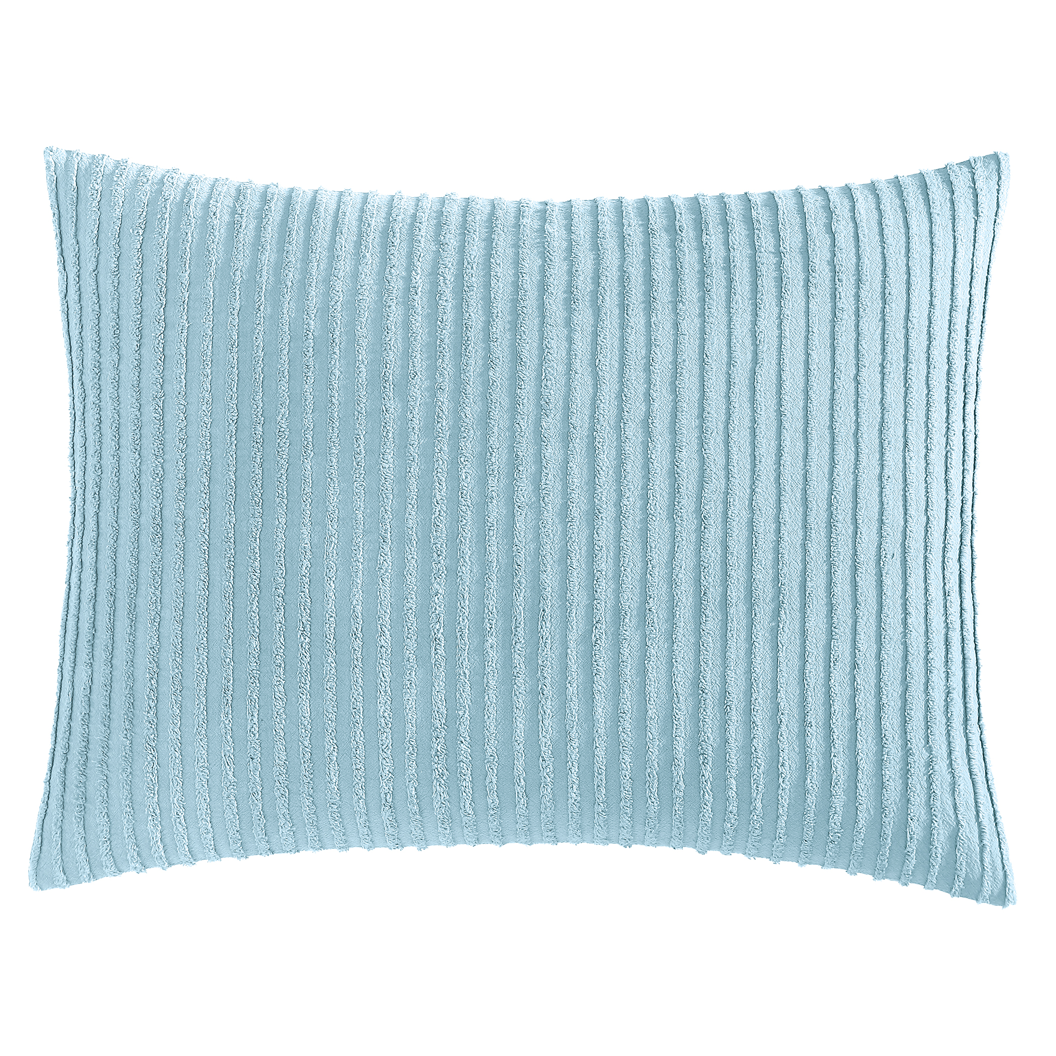 Unique Tufted Stripe Chenille Pillow Sham Sham Gender Neutral Blue