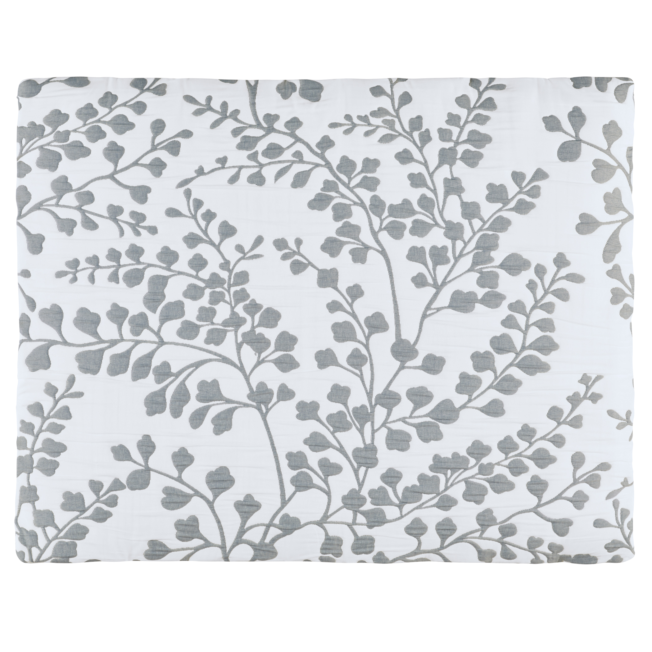 Jacquard Textured Leaf Design Pillow Sham Sham Gender Neutral Gray