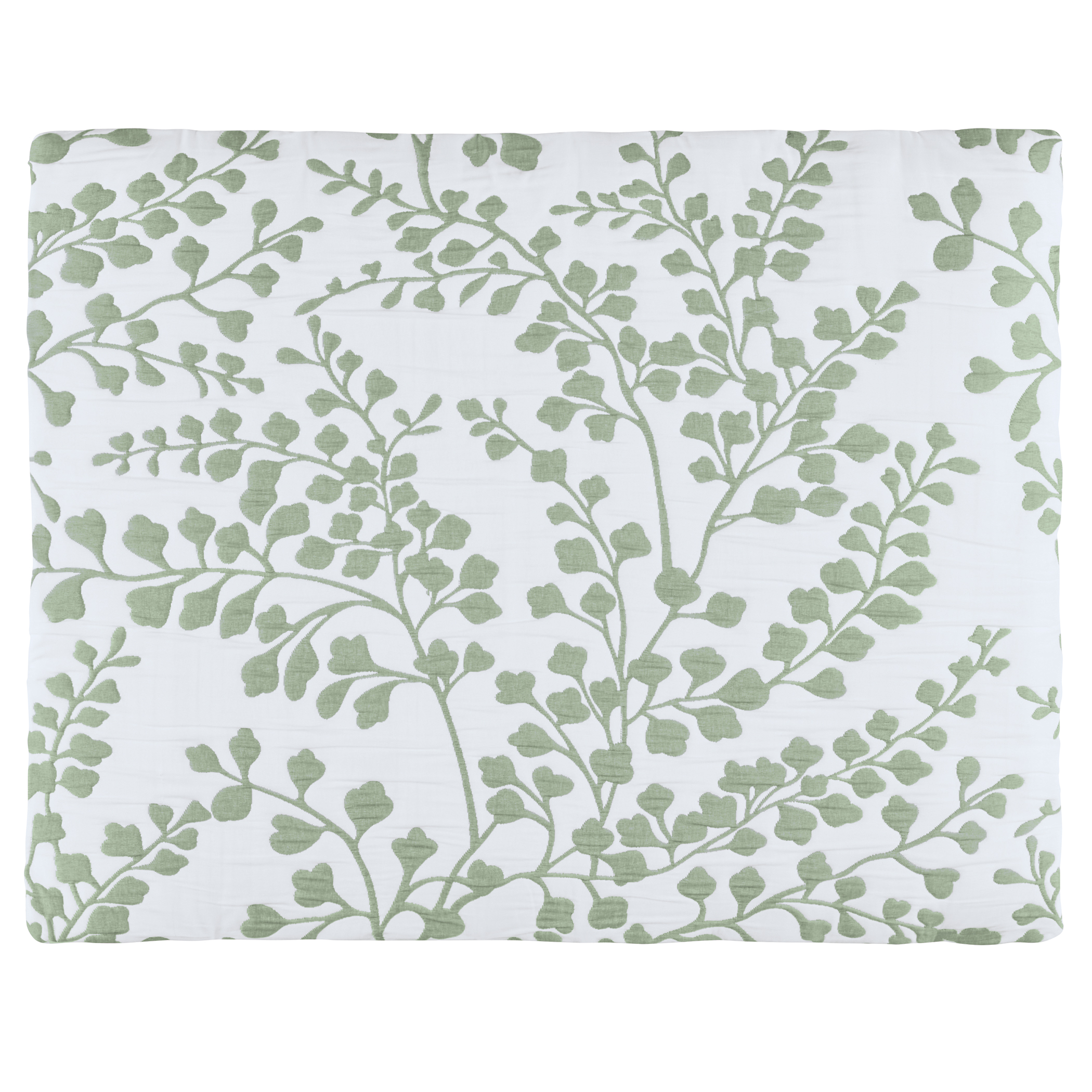 Jacquard Textured Leaf Design Pillow Sham Sham Gender Neutral Sage