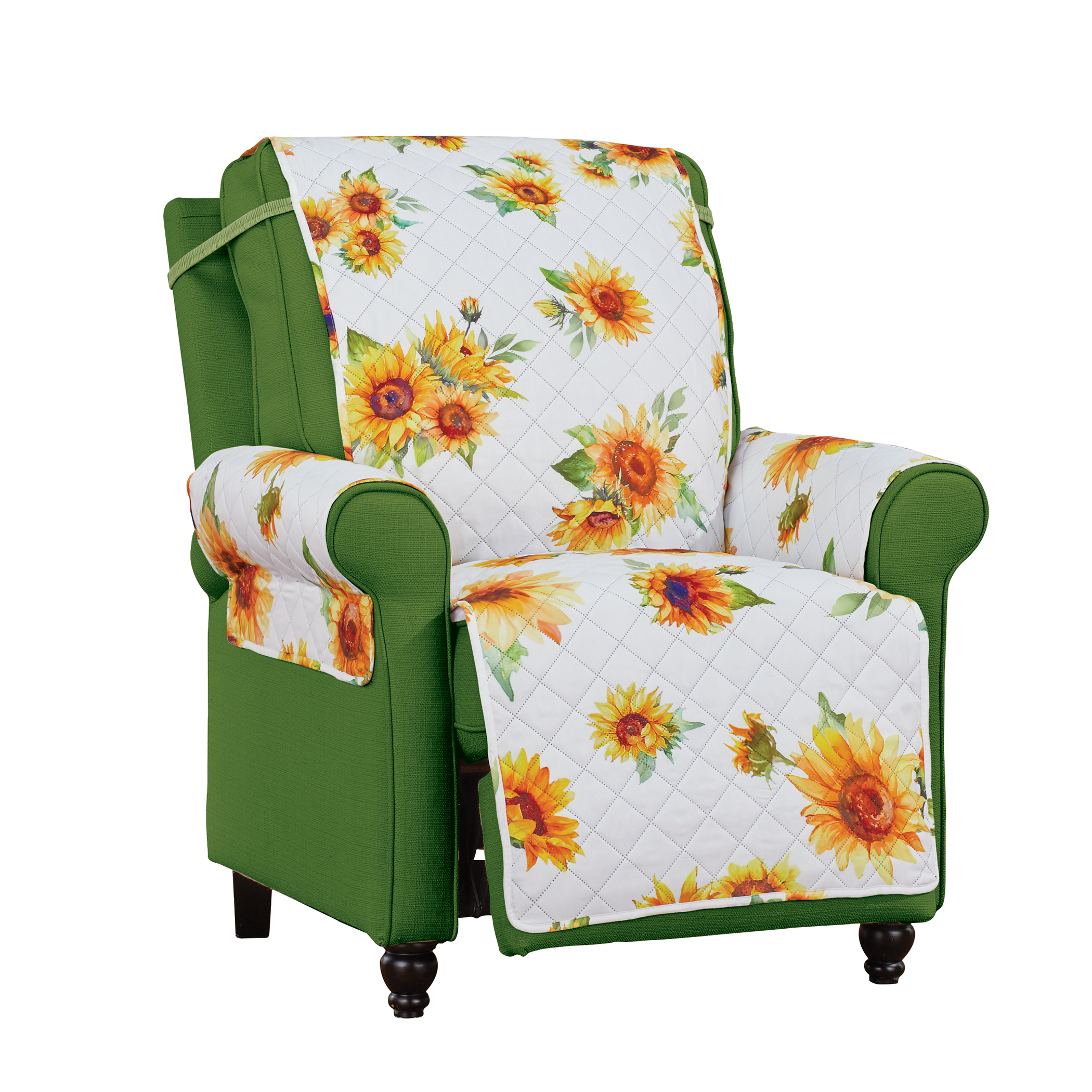 Reversible Sunflower Quilted Furniture Protector Recliner Red