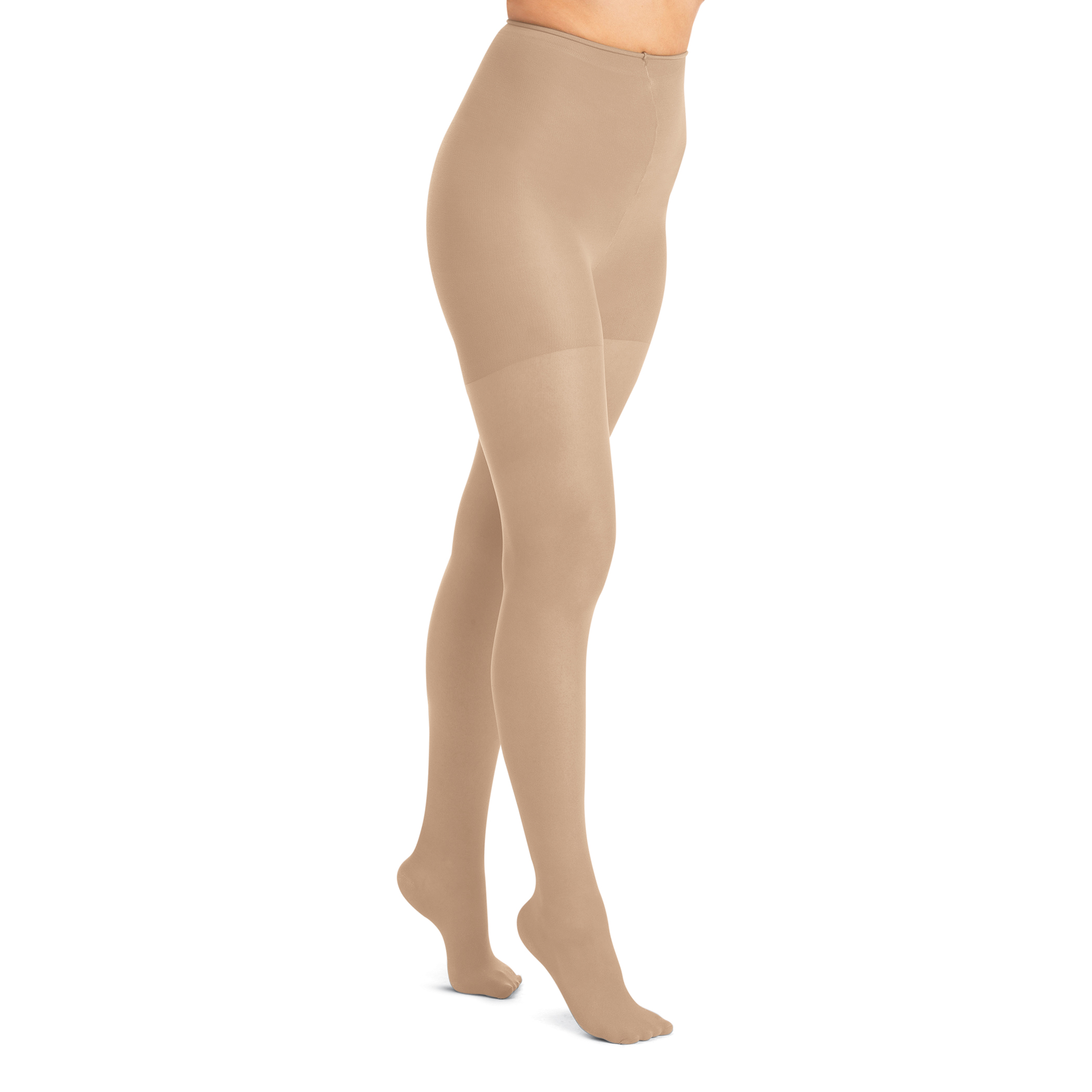Light Support Compression Pantyhose Stockings - Pack of 3 Queen Plus Beige