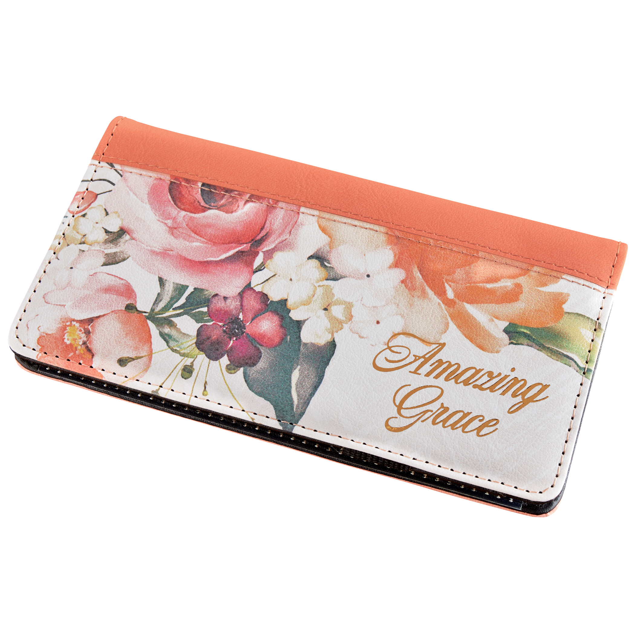 Elegant Amazing Grace Wallet and Checkbook Holder Orange