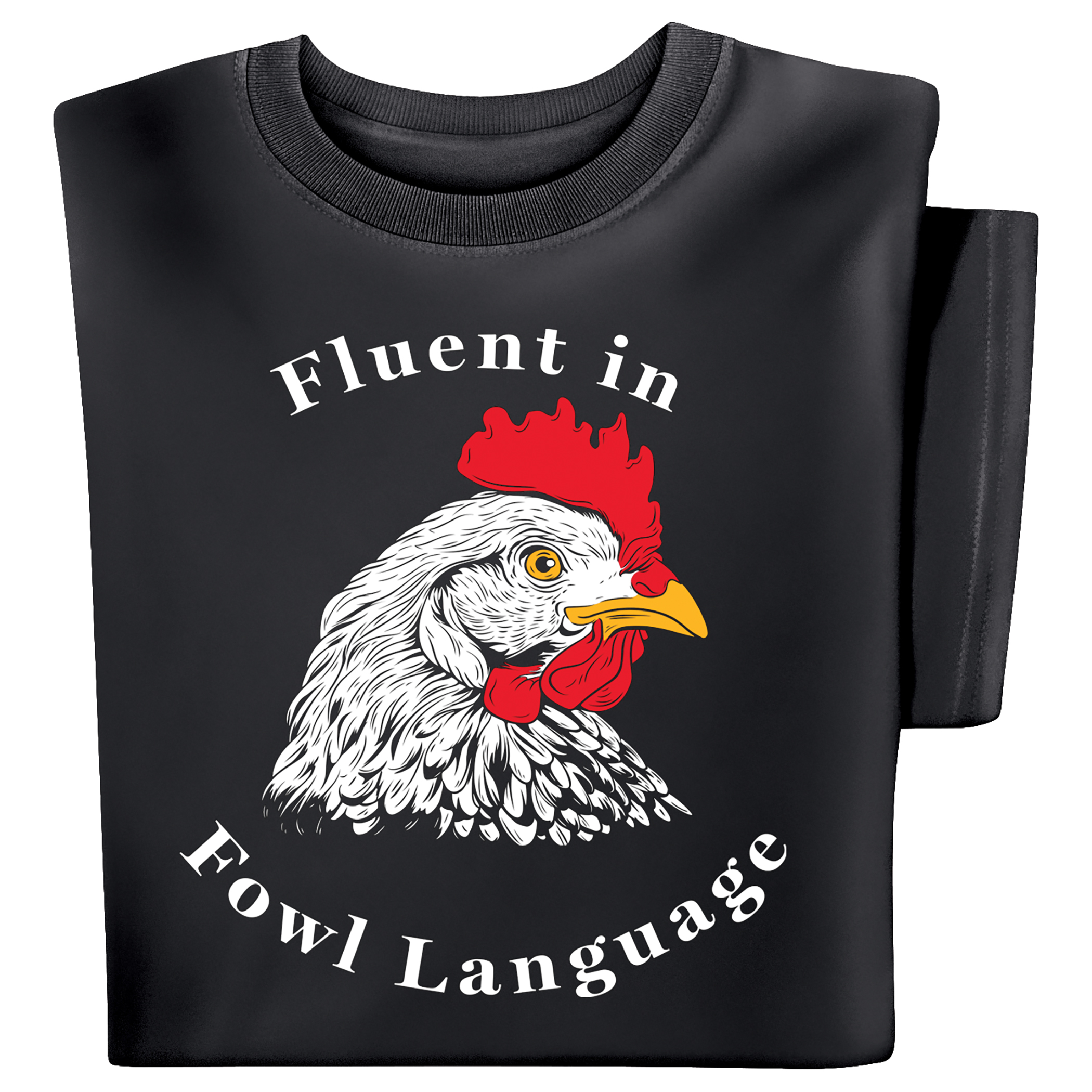 Fluent in Fowl Language Short Sleeve Graphic T-Shirt Large Women Black