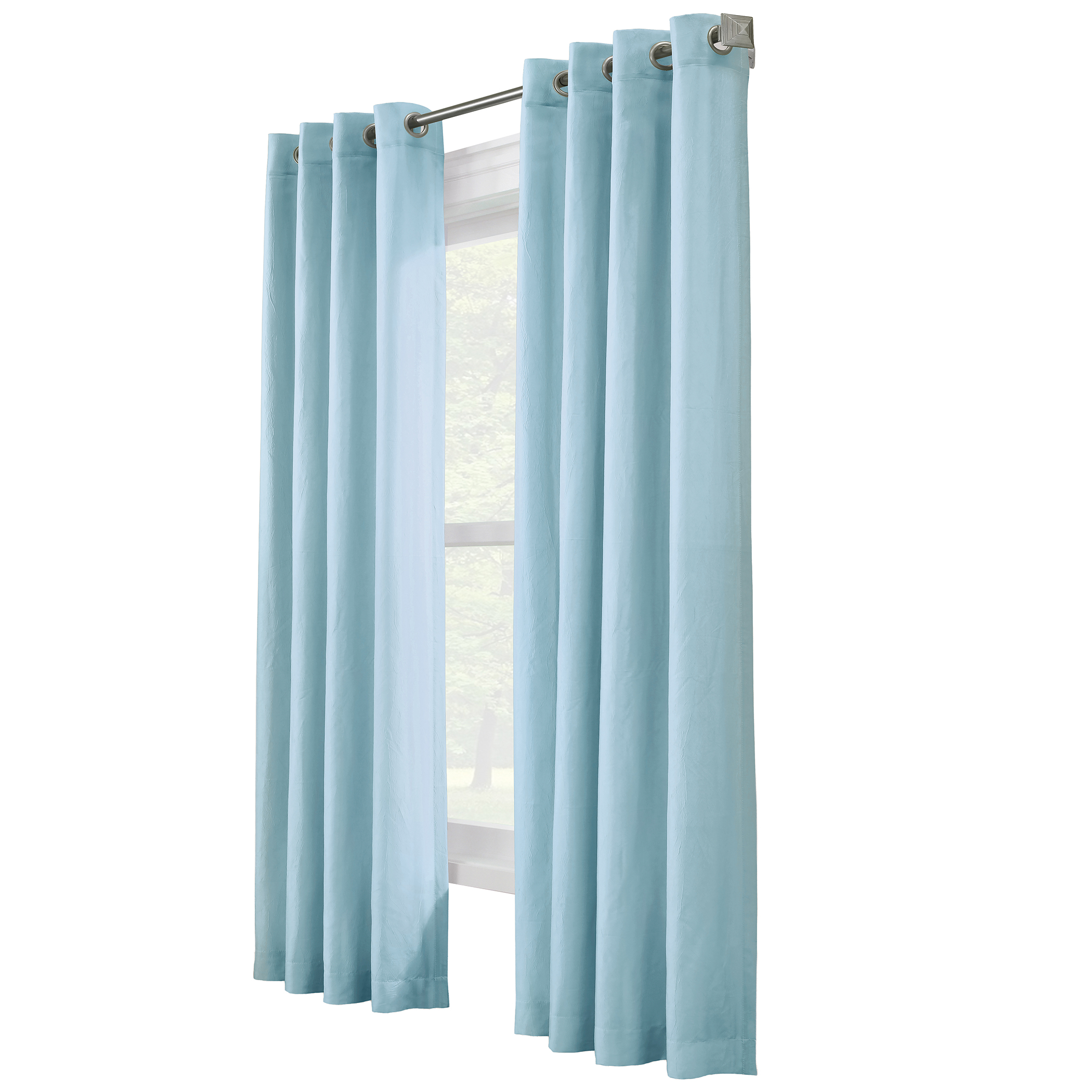 Harmony Elegant Grommet Top Curtain Panel 84" Panel Sky Blue