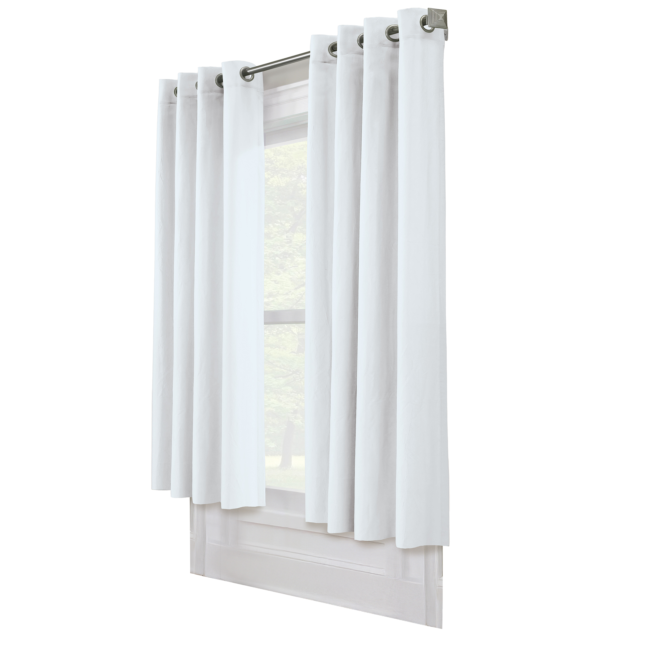 Harmony Elegant Grommet Top Curtain Panel 63" Panel White