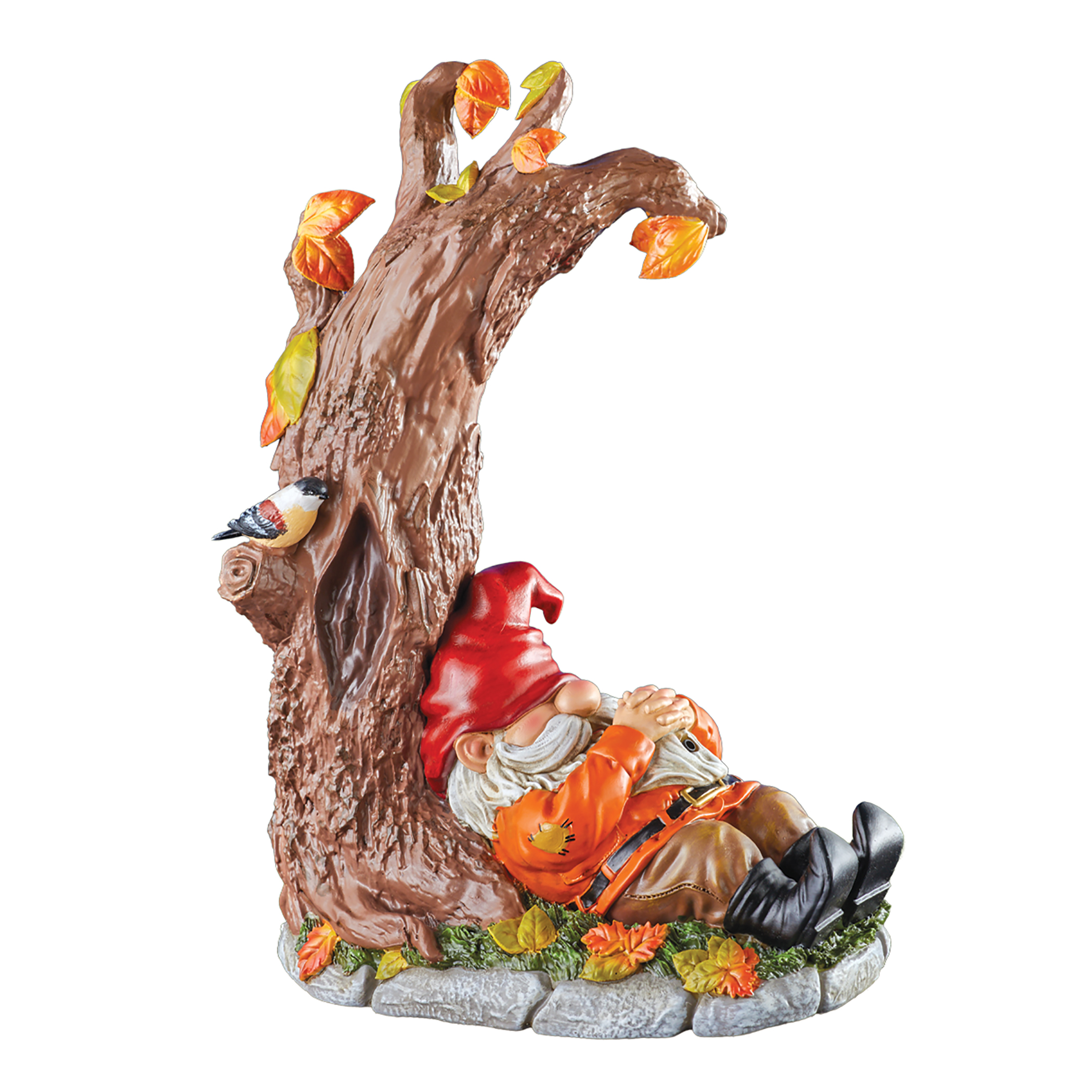 Hand-Painted Motion-Activated Snoring Gnome Garden Statue