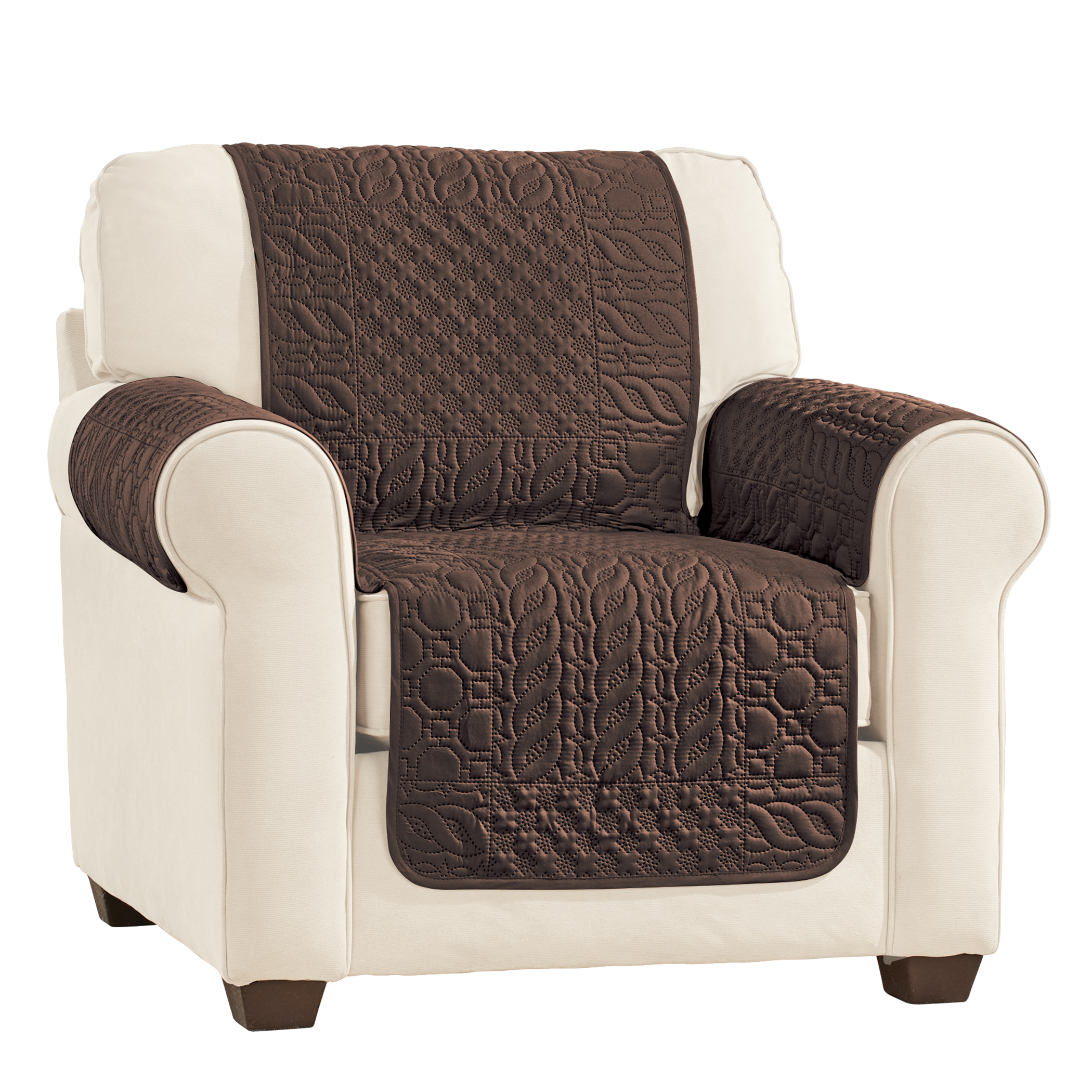 Pinsonic Patchwork Quilted Furniture Cover Chair Cocoa