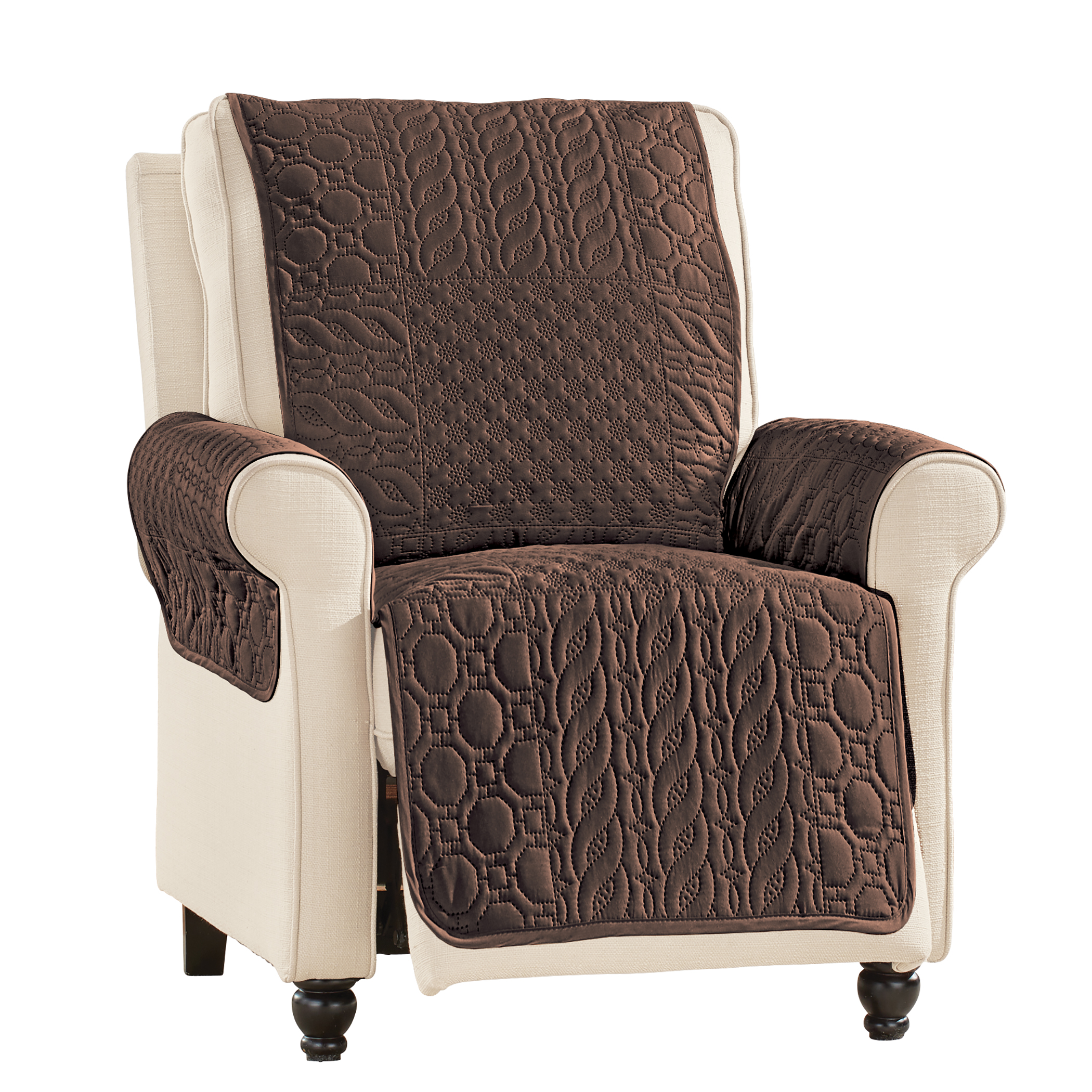 Pinsonic Patchwork Quilted Furniture Cover Recliner Cocoa