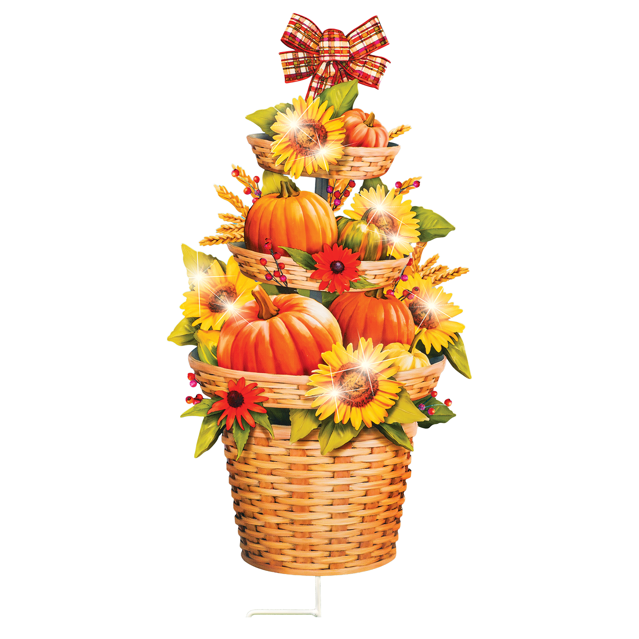 Solar Powered Autumn Topiary Outdoor Garden Stake
