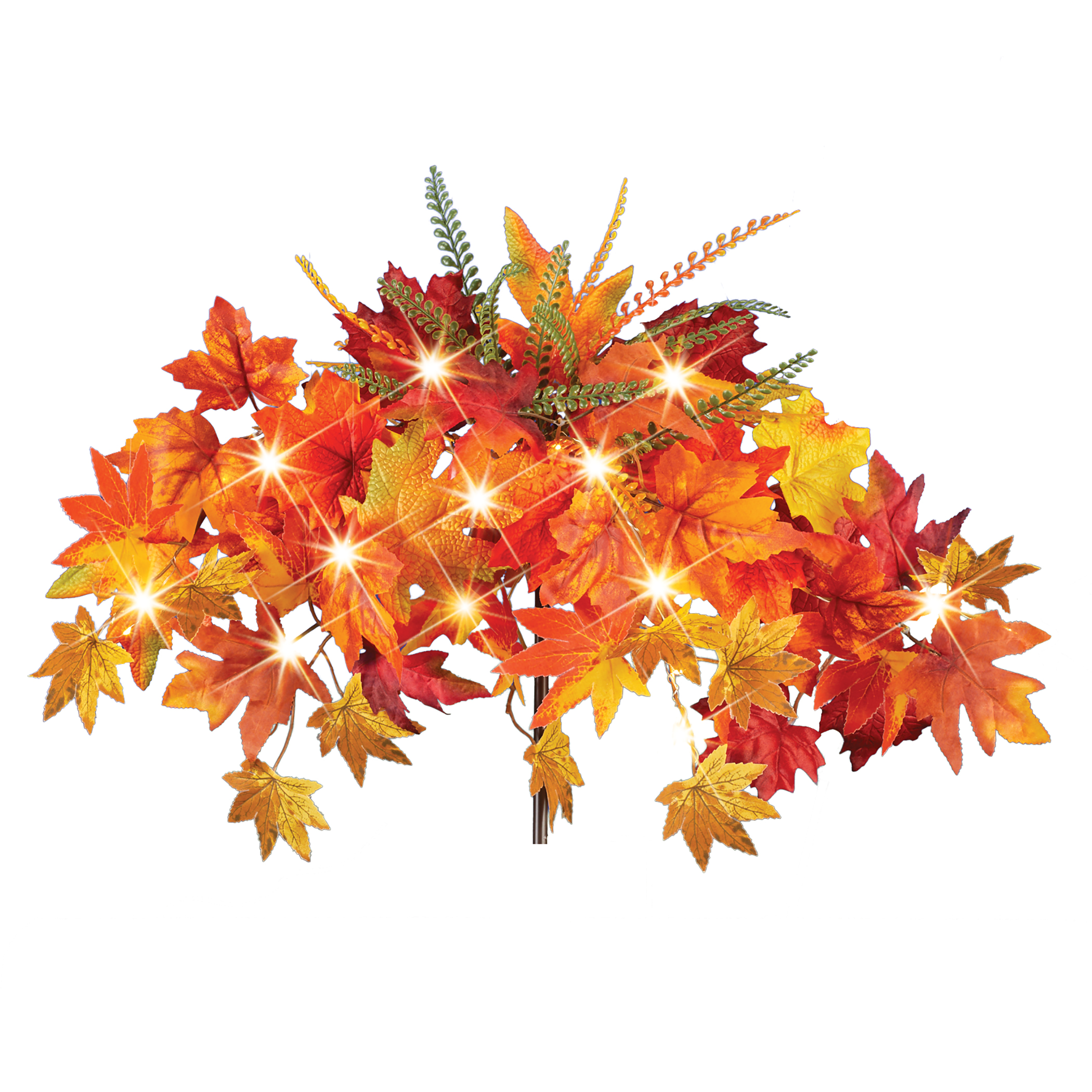 Solar Powered Colorful Autumn Leaves Garden Stake