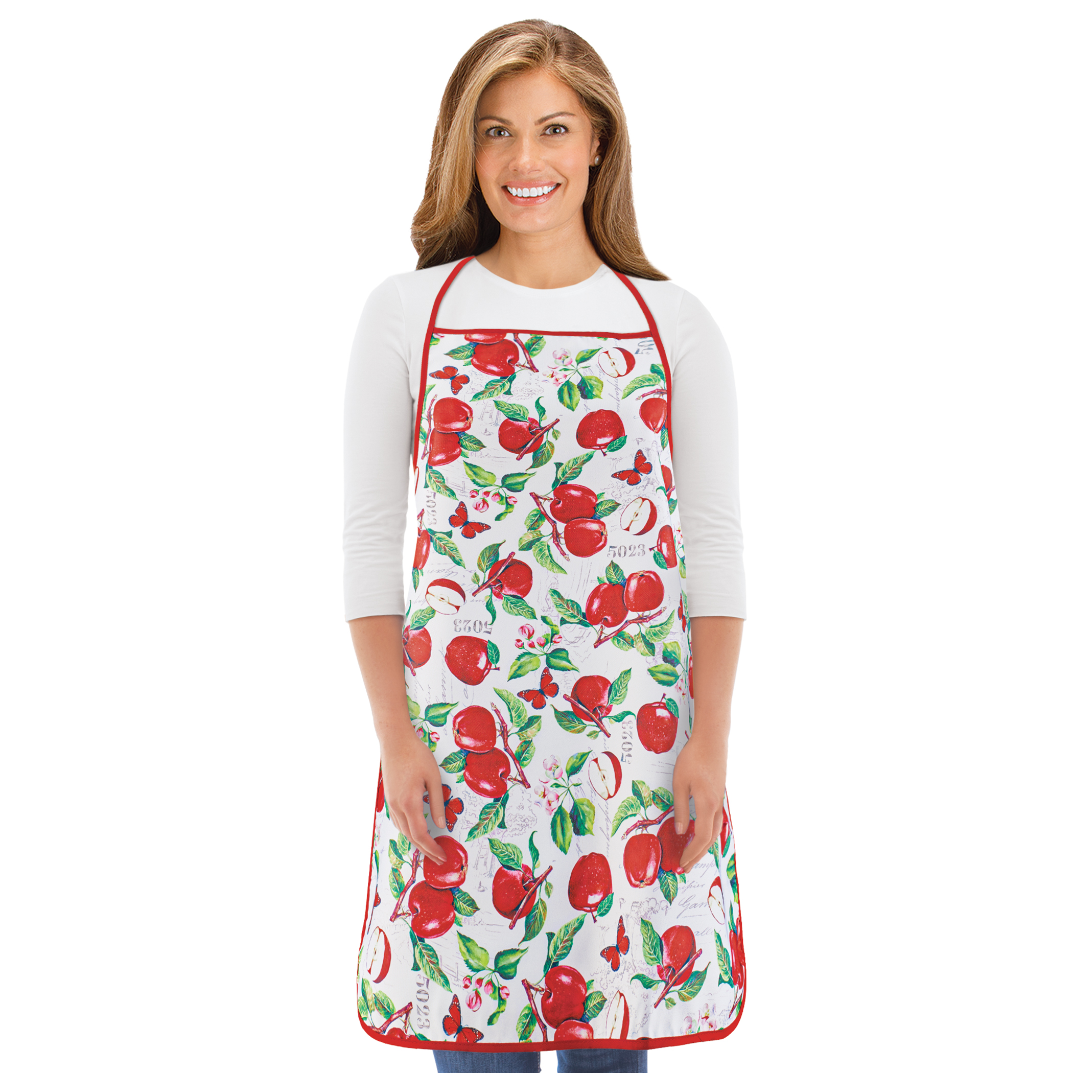 Colorful Apple Butterfly Cooking Bib Apron
