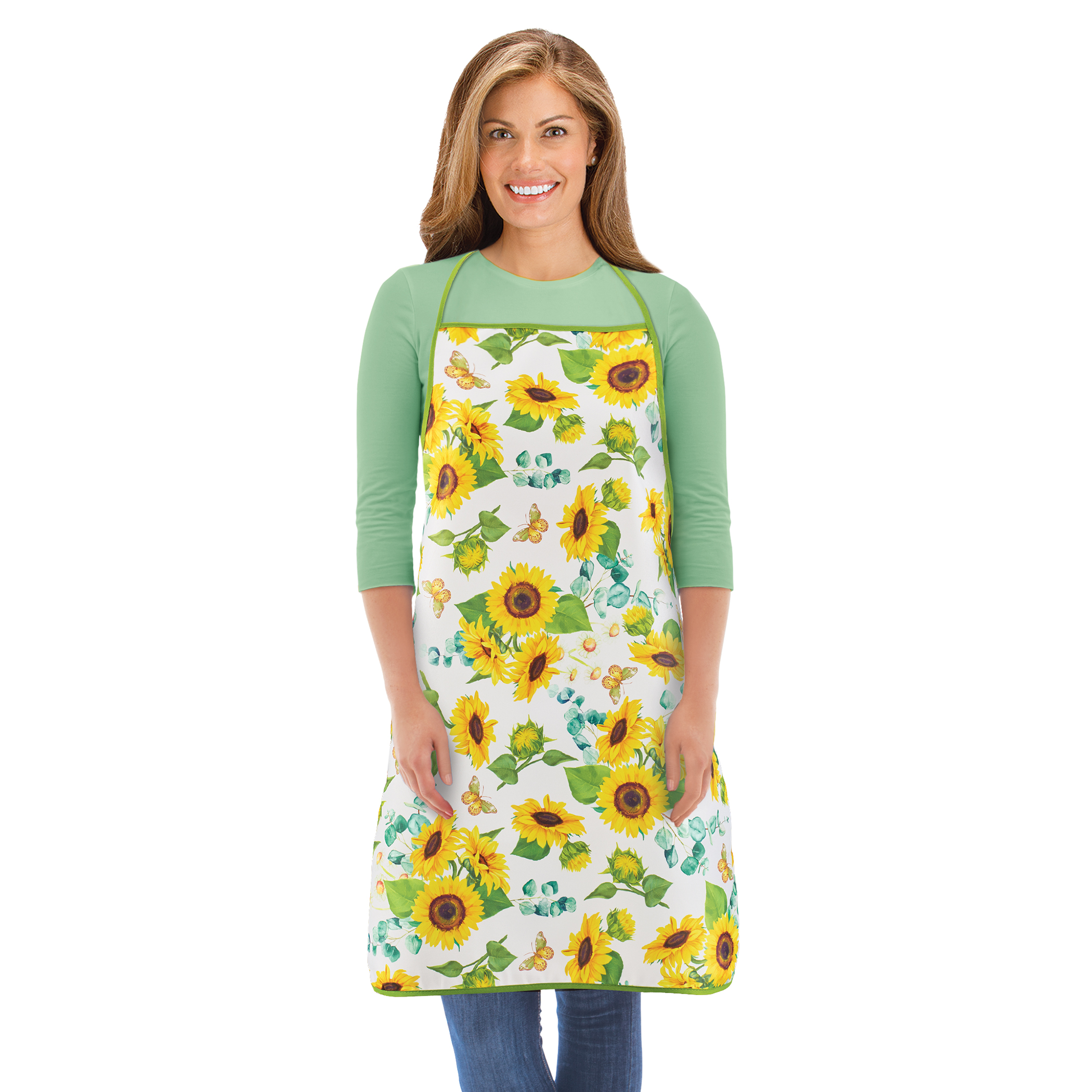 Sunflowers and Greenery Design Cooking Bib Apron