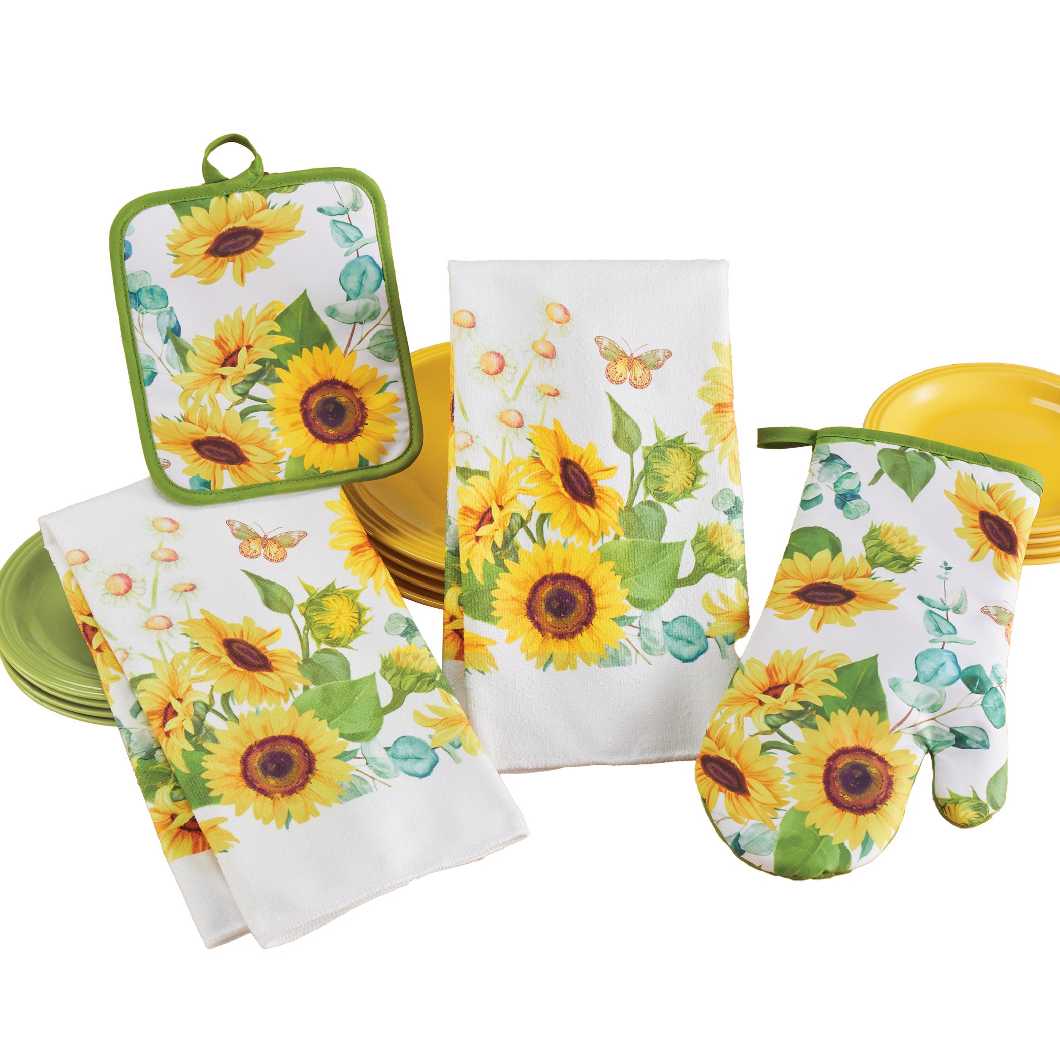 4-Piece Sunflower Garden Design Kitchen Set
