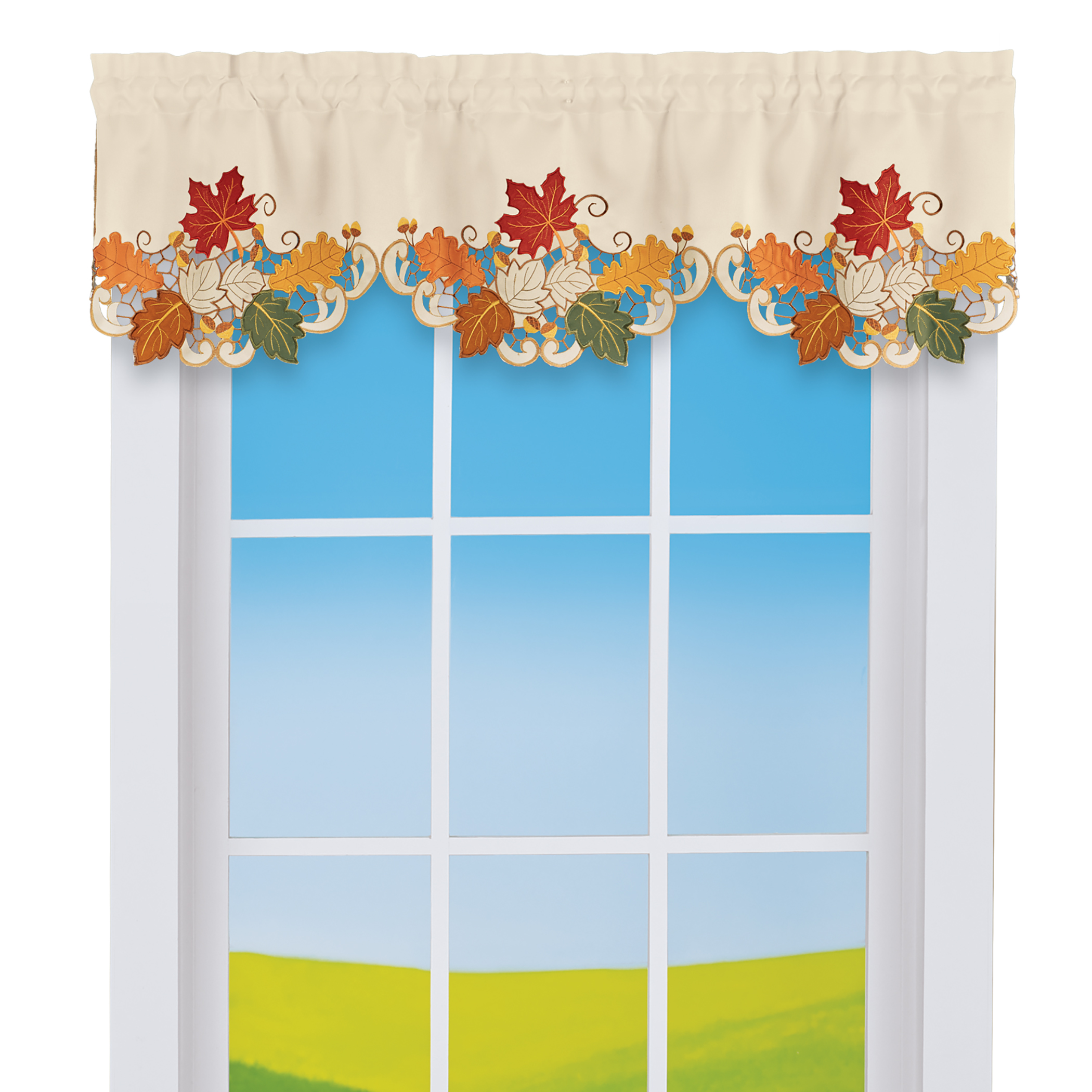 Harvest Maple Leaves Cutout Edge Window Valance Valance