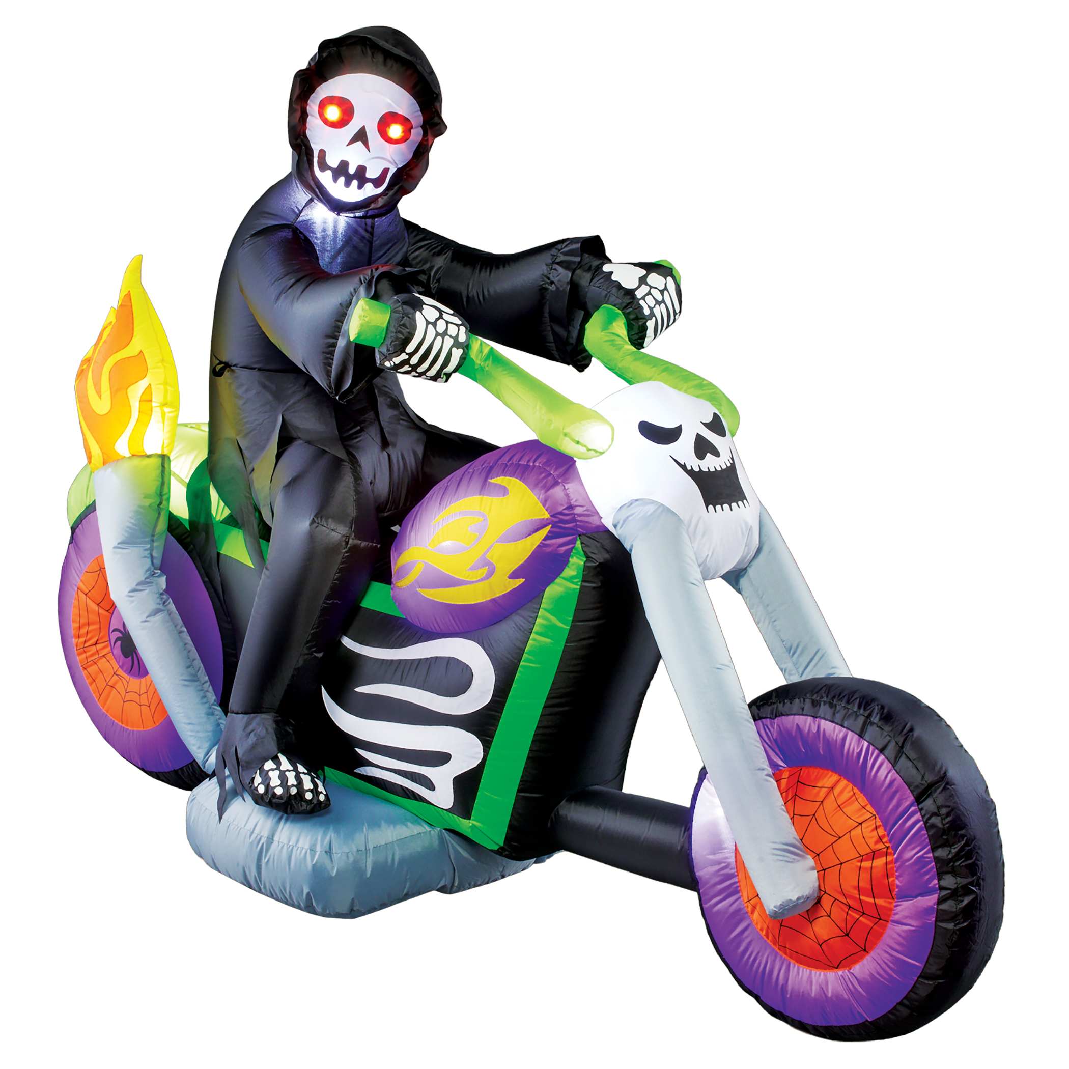 Grim Reaper Motorcycle Light Up Halloween Inflatable Decoration