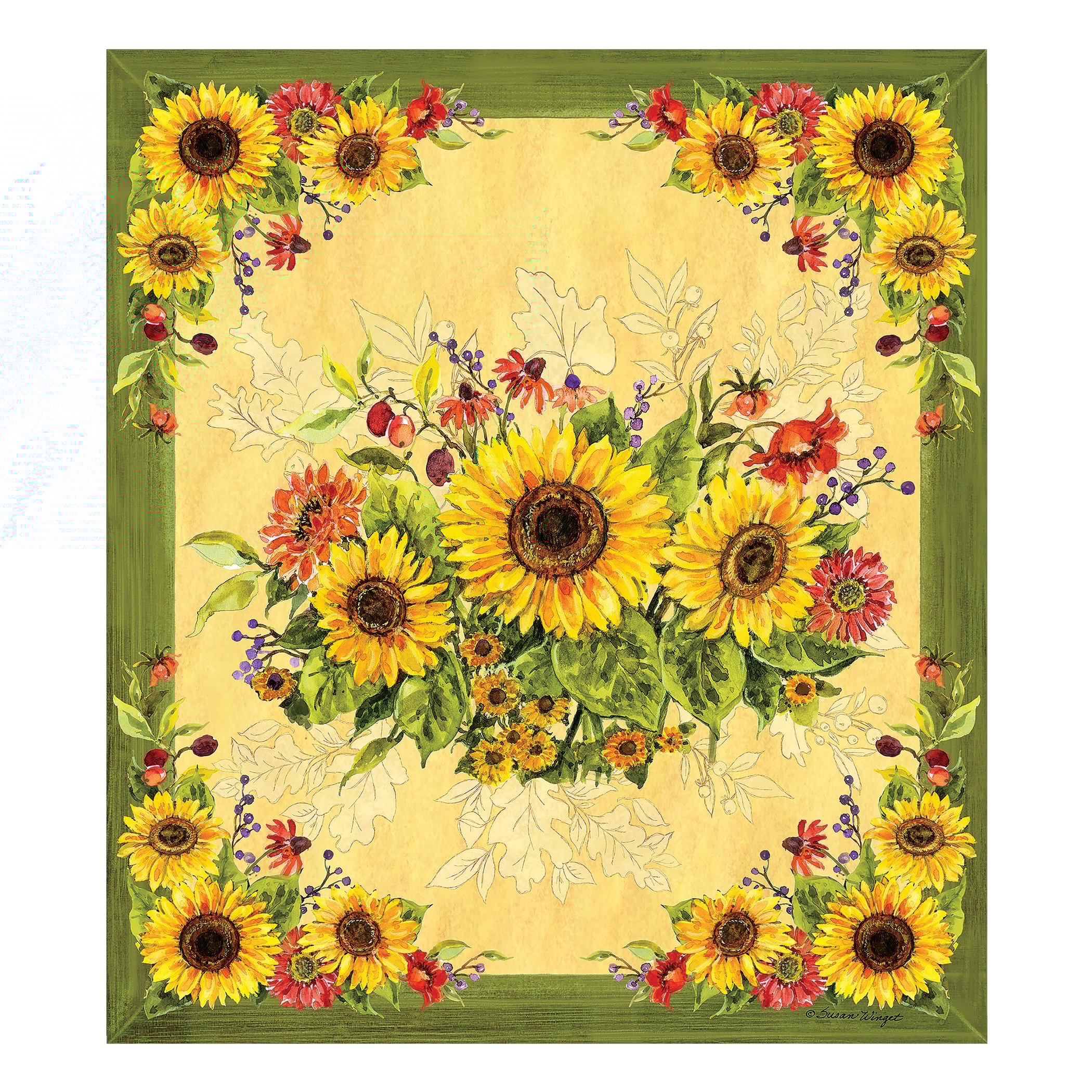 Sunflower Blossom Design Dishwasher Magnet