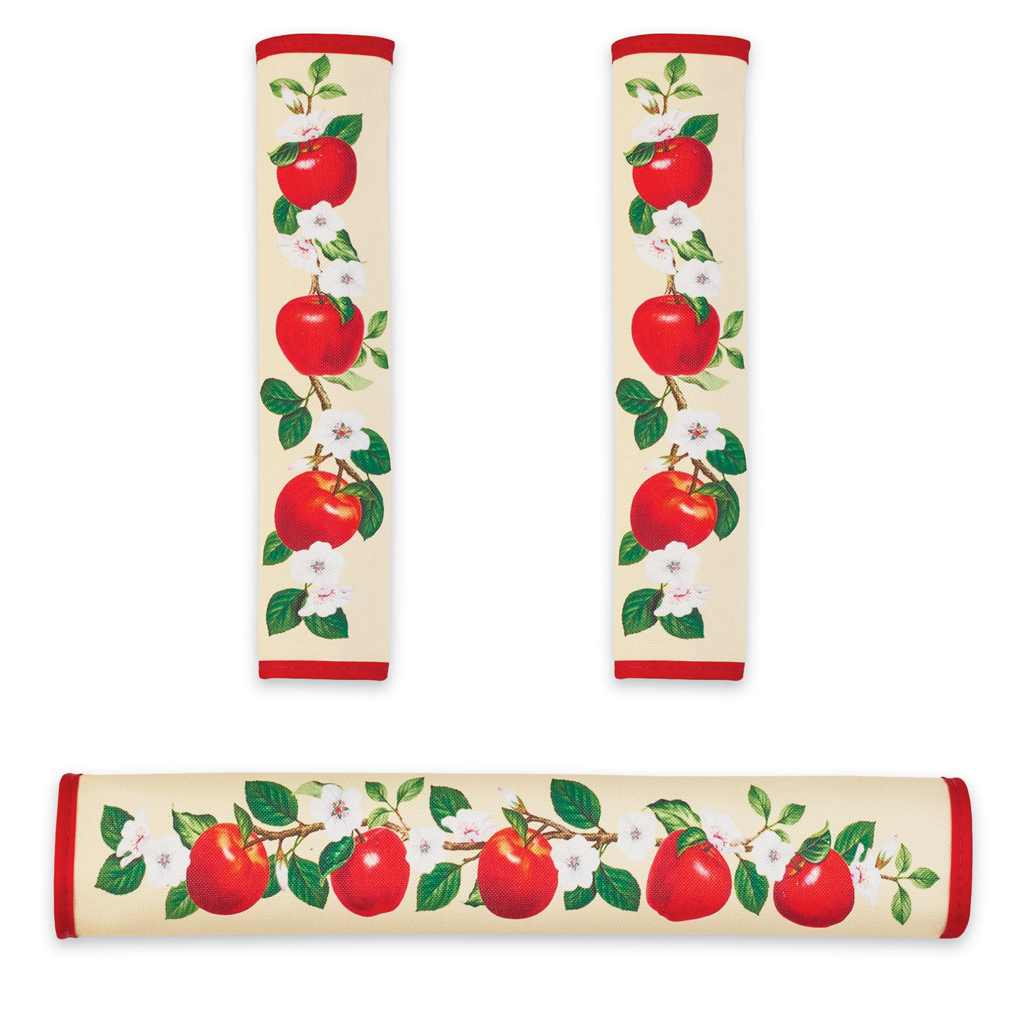 Apple and Floral 3-Piece Appliance Handle Cover Set