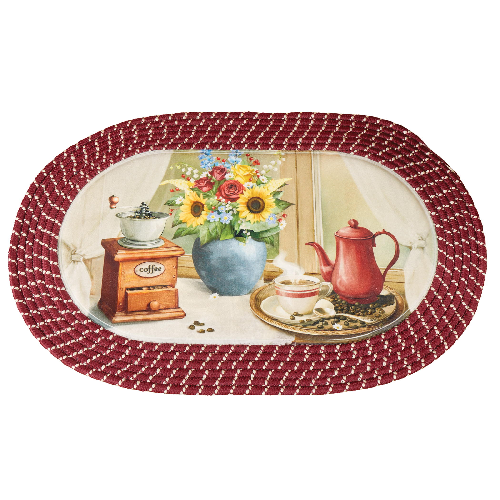 Time for Coffee Charming Braided Accent Rug