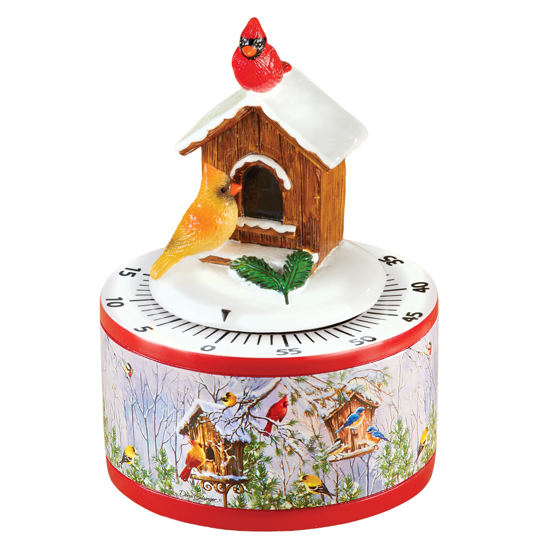 Unique Winter Birdhouse Wind Up Kitchen Timer