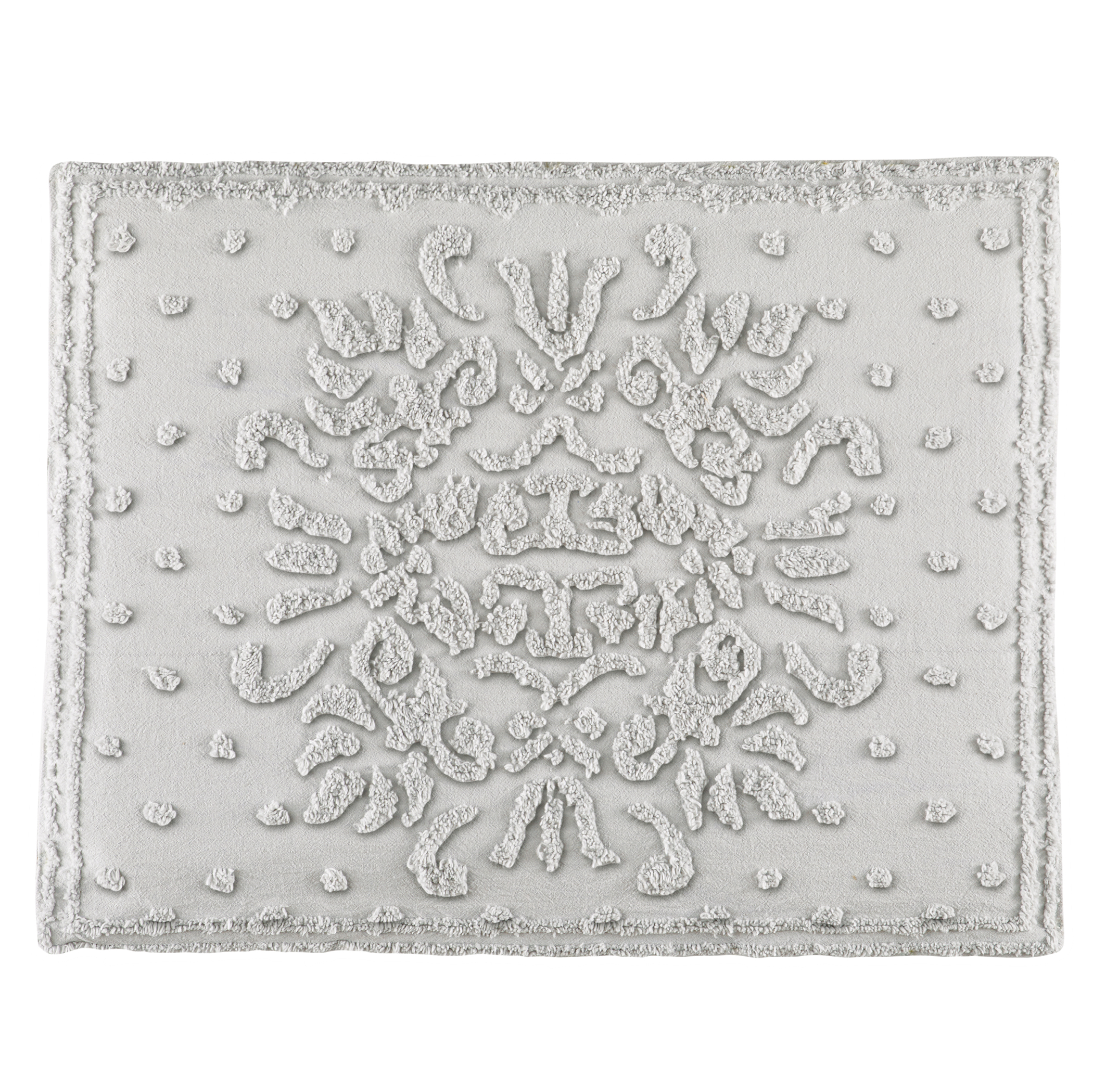 Cecilia Textured Chenille Pillow Sham Sham Gender Neutral Silver