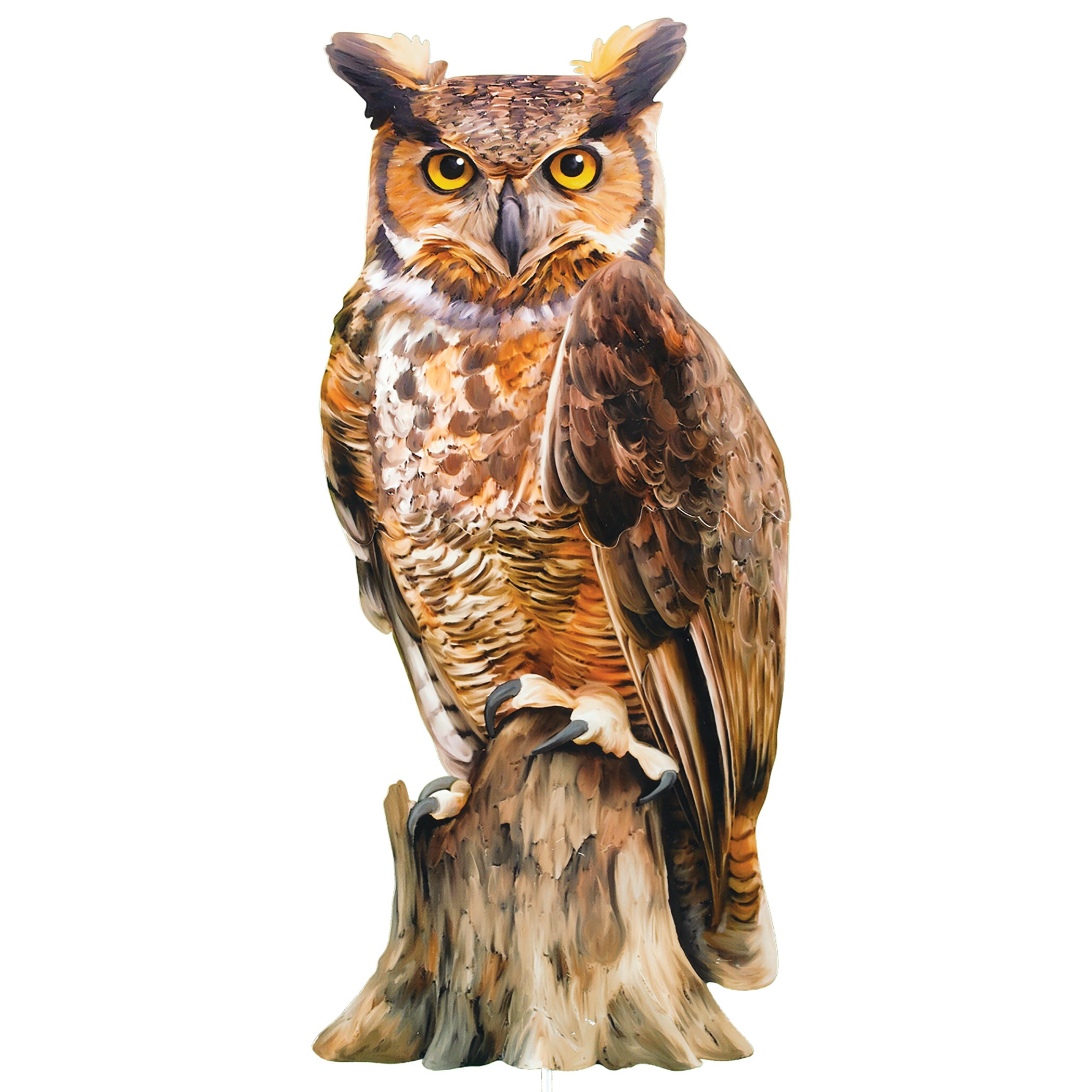 Realistic Perched Owl Outdoor Garden Stake