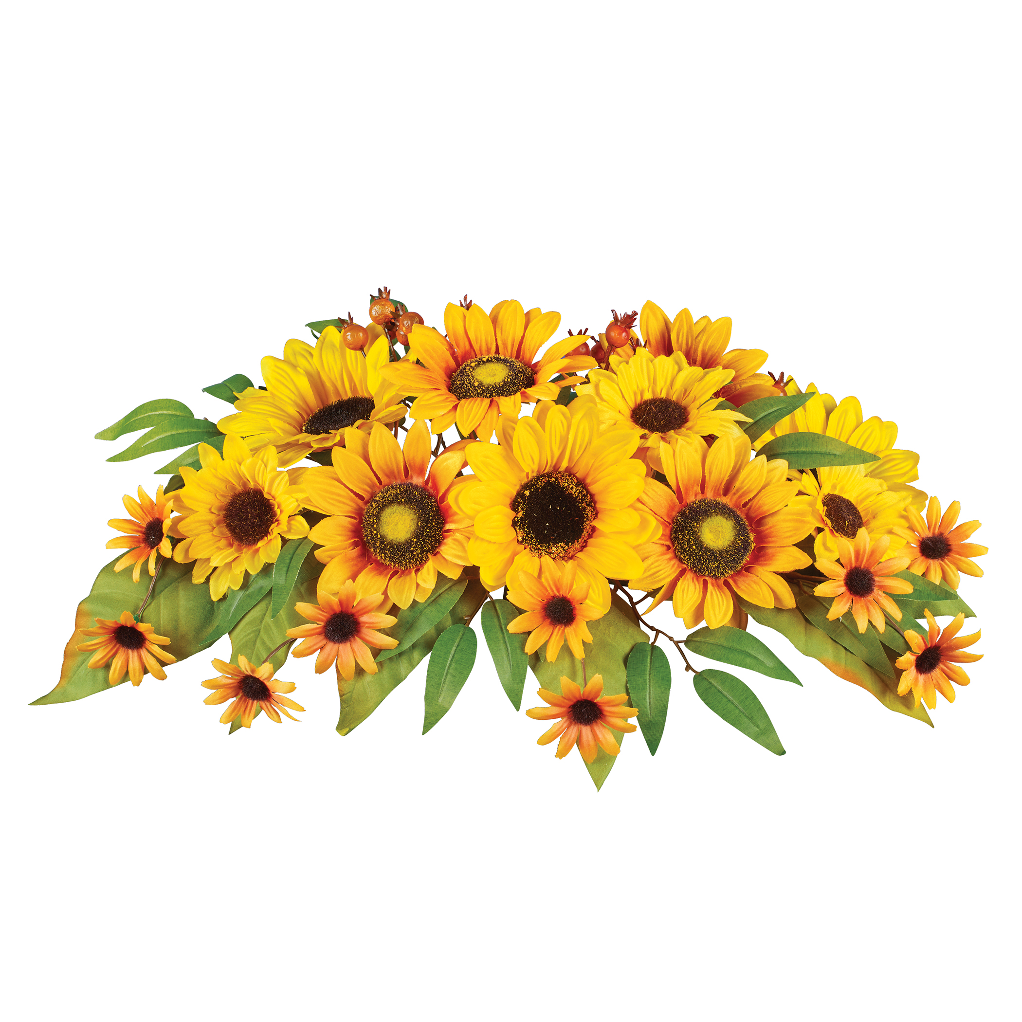 Artificial Fall Sunflower Memorial Stake Yellow