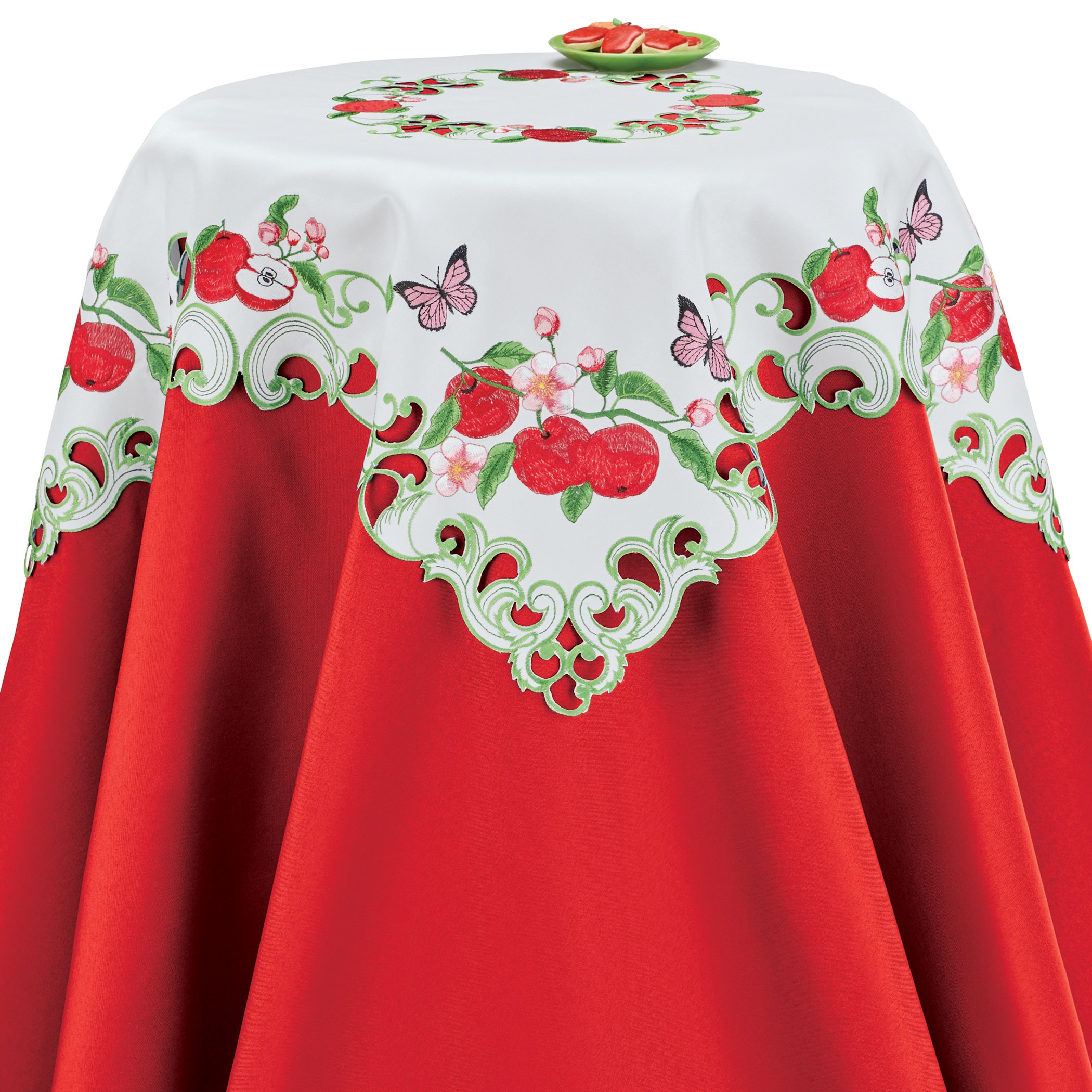 Apples and Butterflies Embroidered Table Linens Square