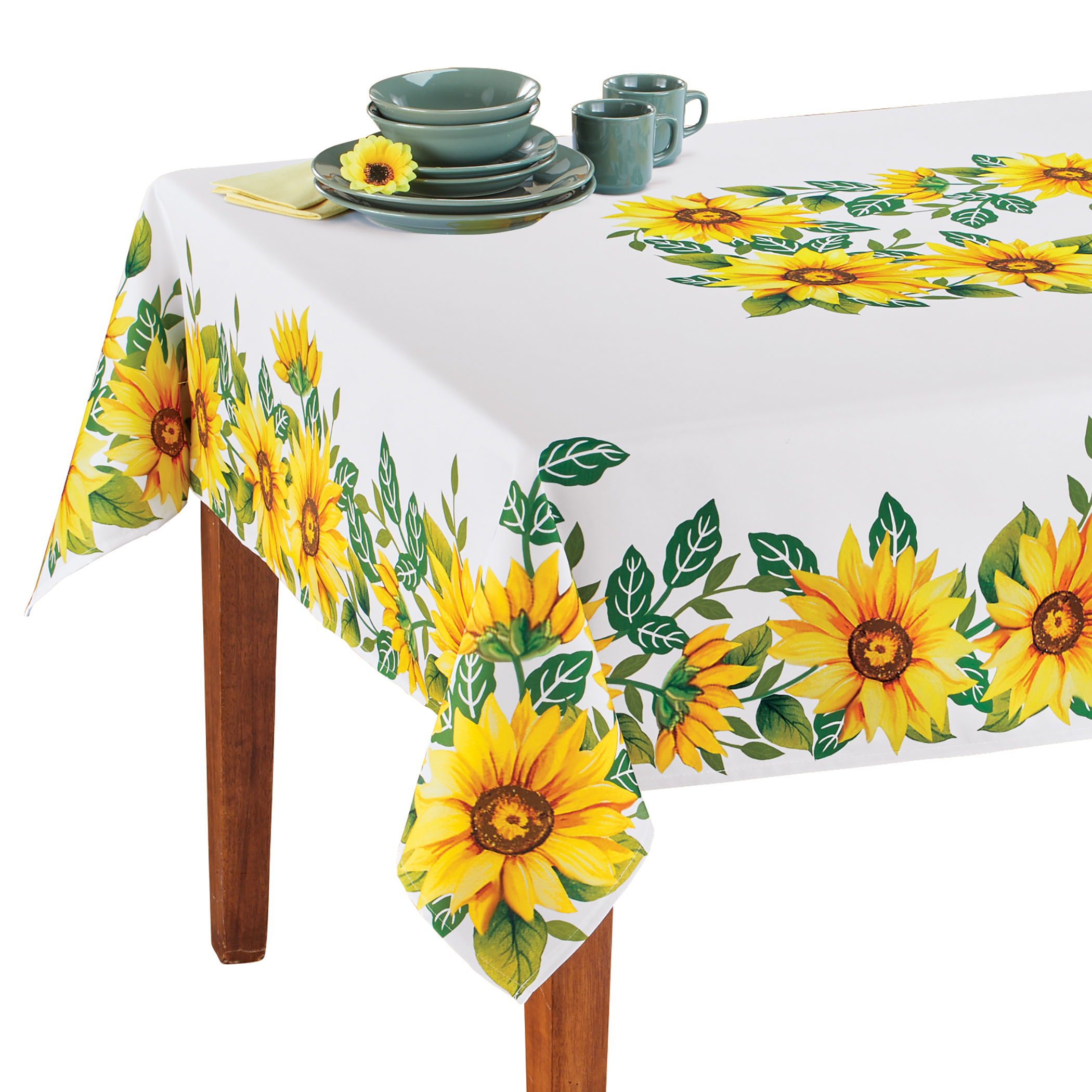 Sunflower Boarder Design Printed Tablecloth Rectangle
