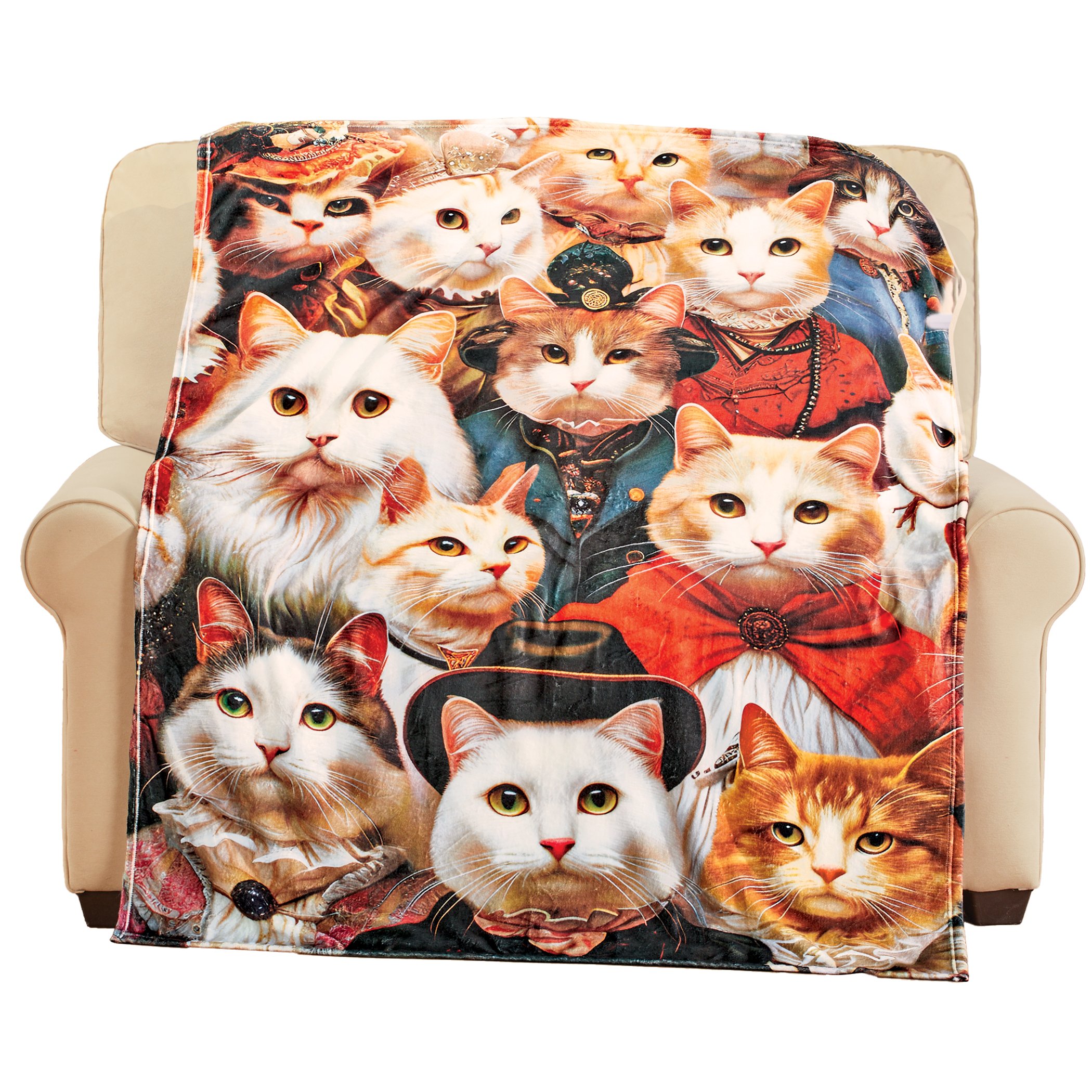 Unique Cats in Costumes Soft Fleece Throw Blanket