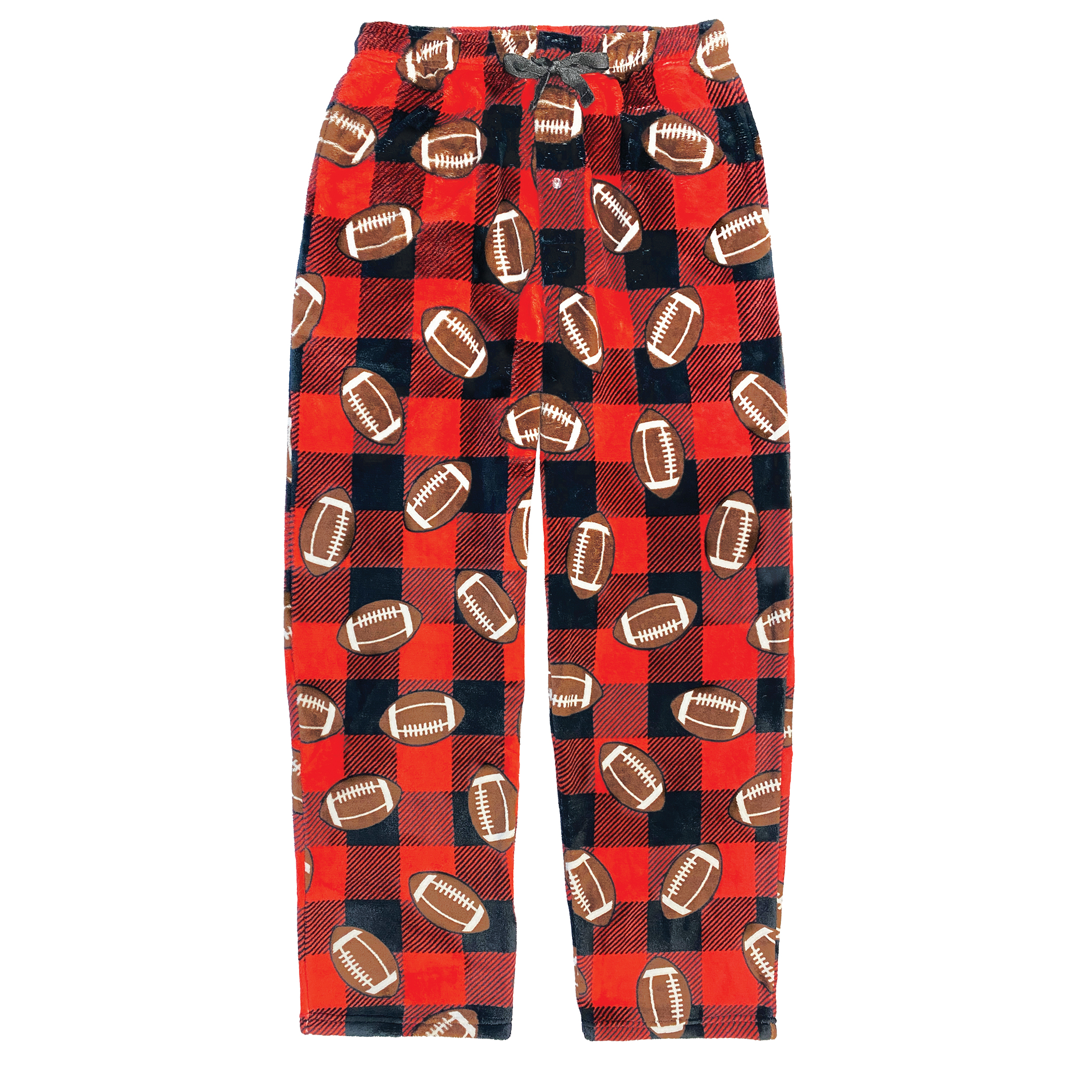 Men's Football Plaid Drawstring Waist Lounge Pants X-Large Men Red