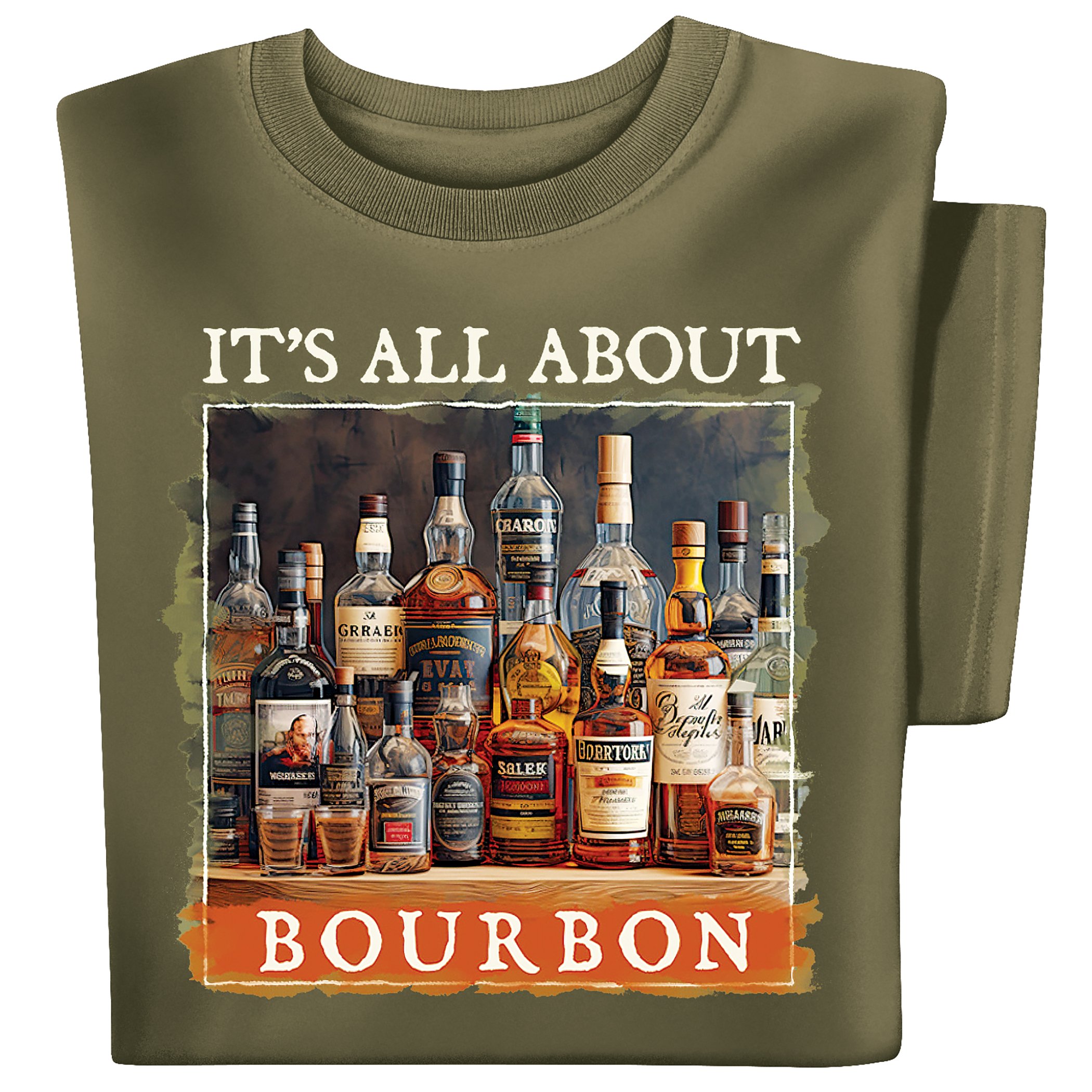 It's All About Beer/ Scotch/ Bourbon Short Sleeve Graphic Tee Medium bourbon