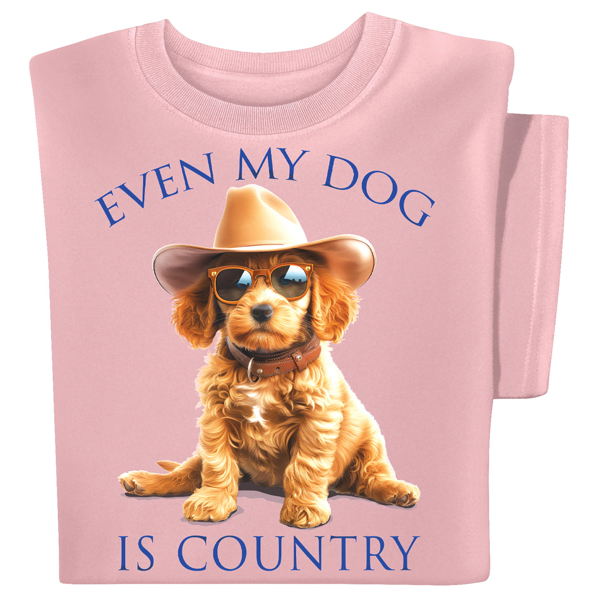 Even My Dog Is Country Short Sleeve Graphic Tee XX-Large Gender Neutral Pink