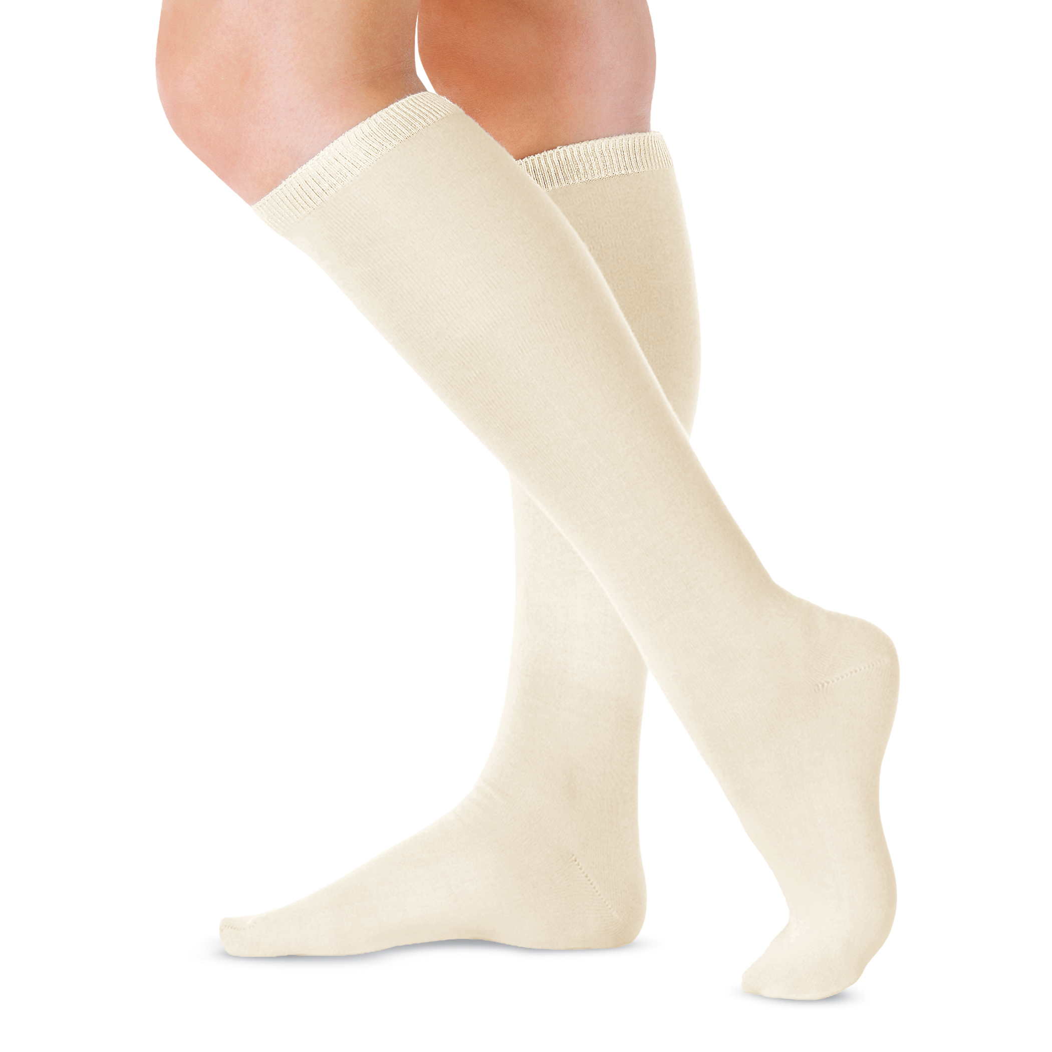 Buster Brown Ladies Knee High Socks - Pack of 3 S Ivory