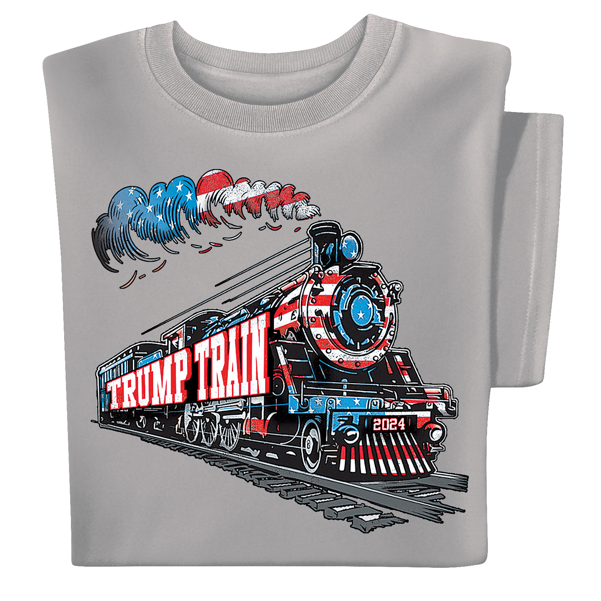 Trump Train Short Sleeve Graphic T-Shirt Medium Light Grey