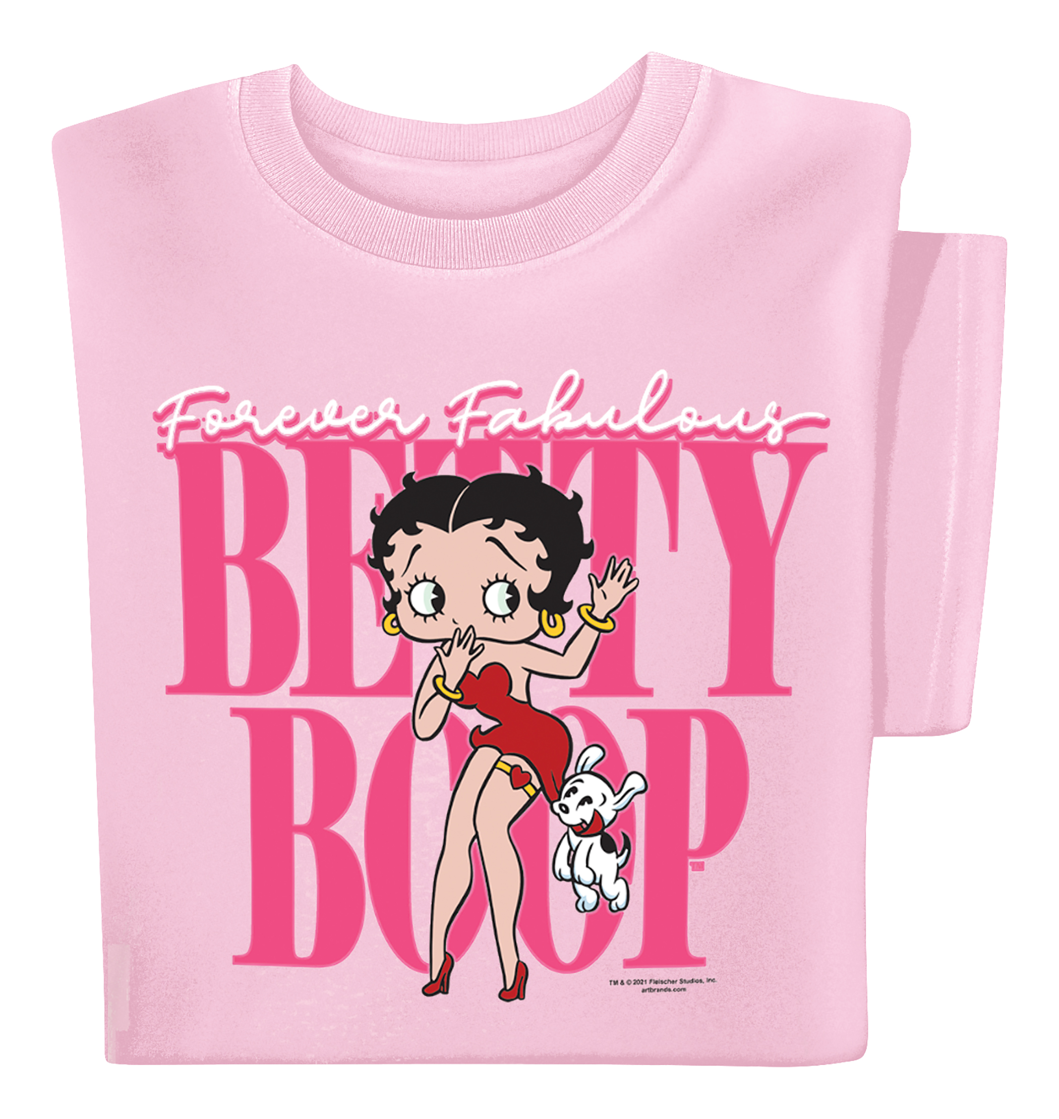 Betty Boop Forever Fabulous Short Sleeve Graphic T-Shirt XX-Large Women light pink