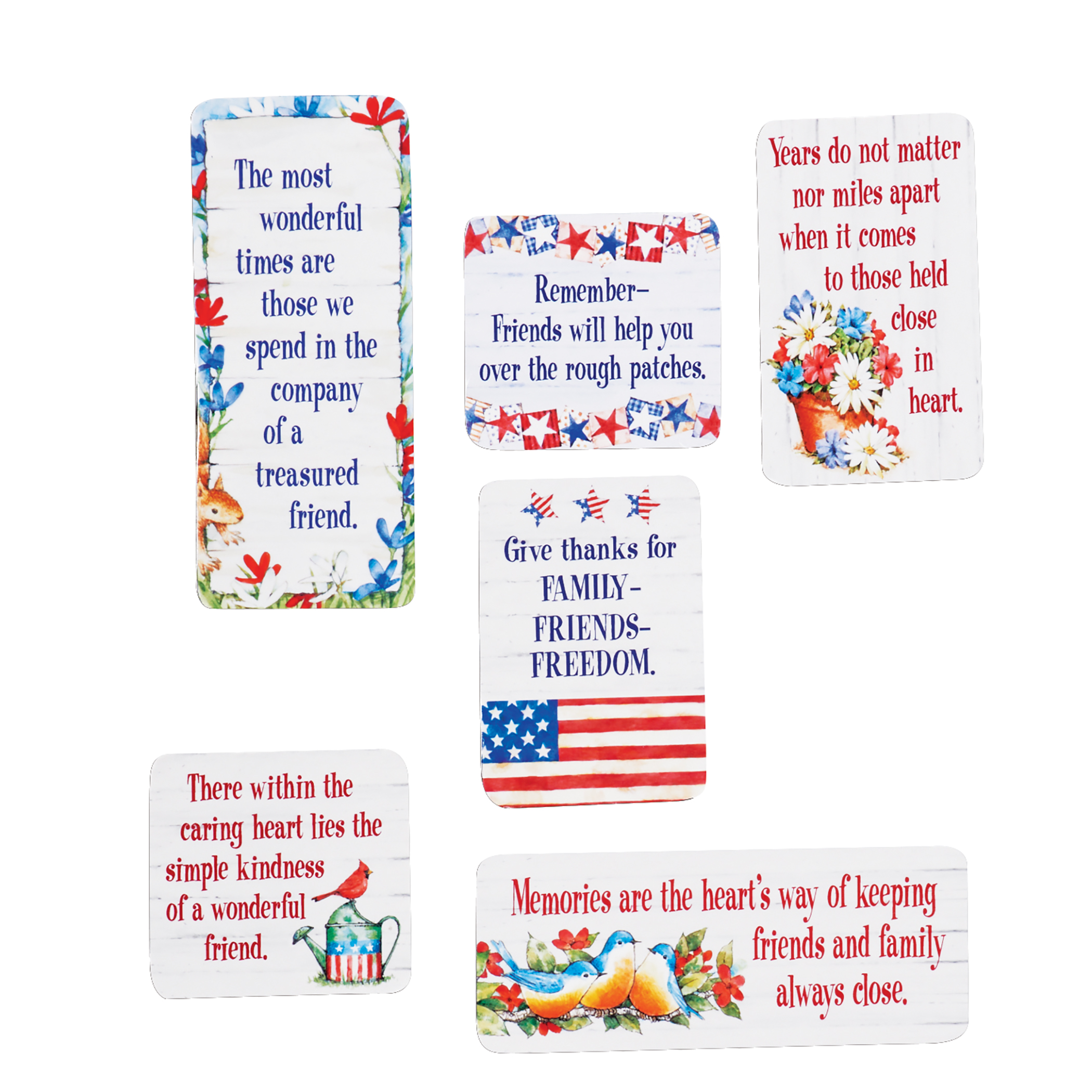 Charming Americana Refrigerator Magnets - Set of 6