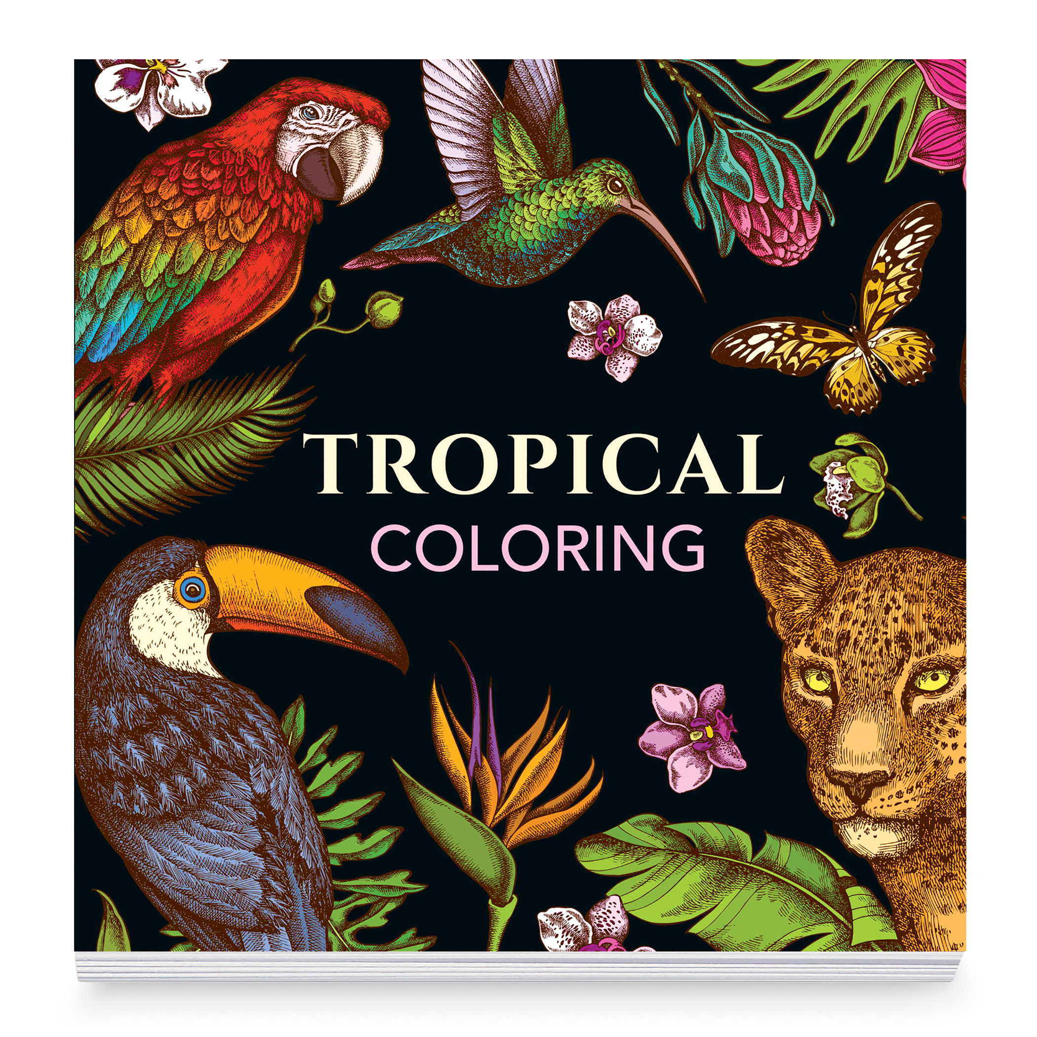 Tropical Scenes Softcover Coloring Book