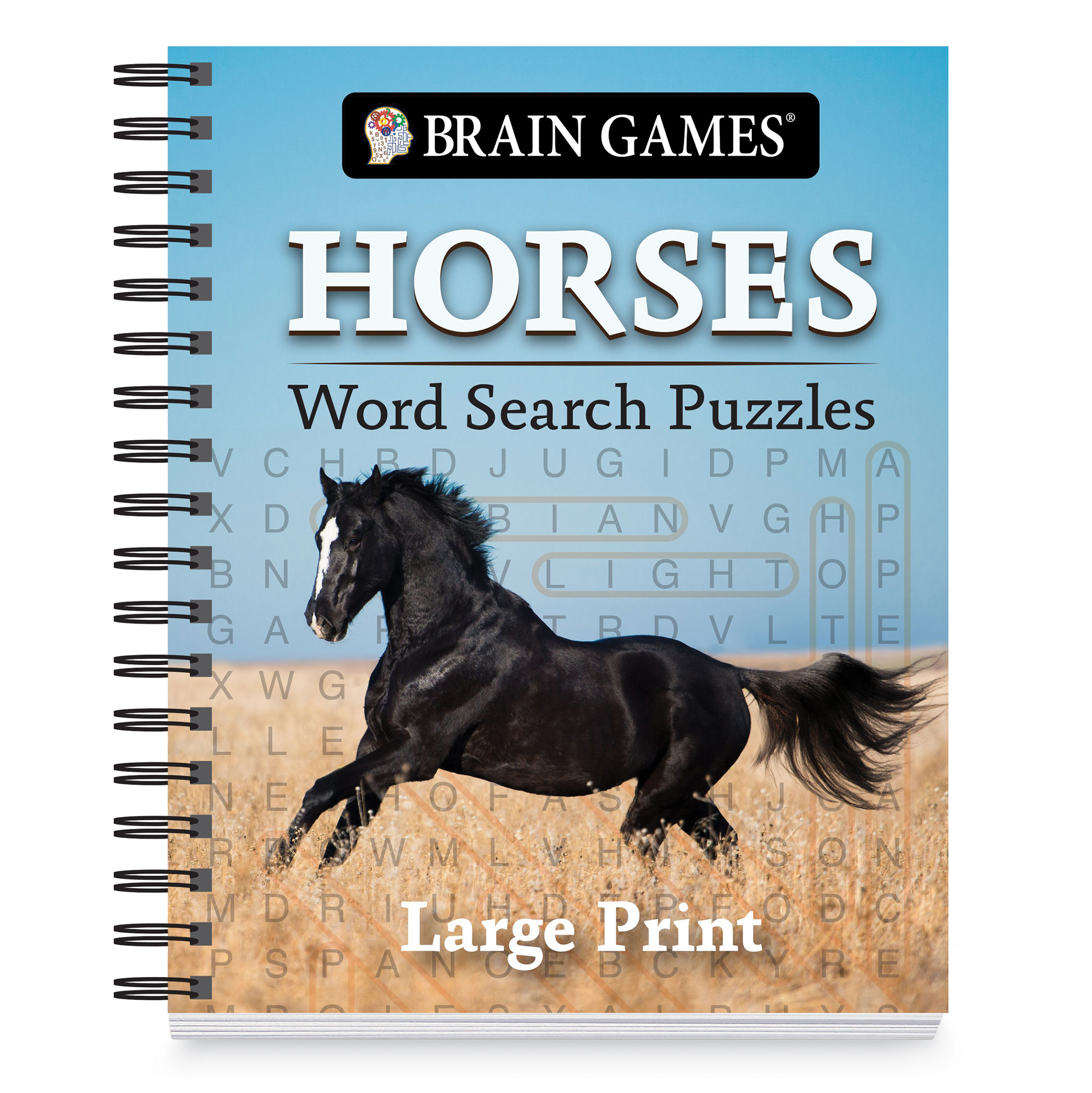 Brain Games Horses Word Search Large Print Puzzle Book
