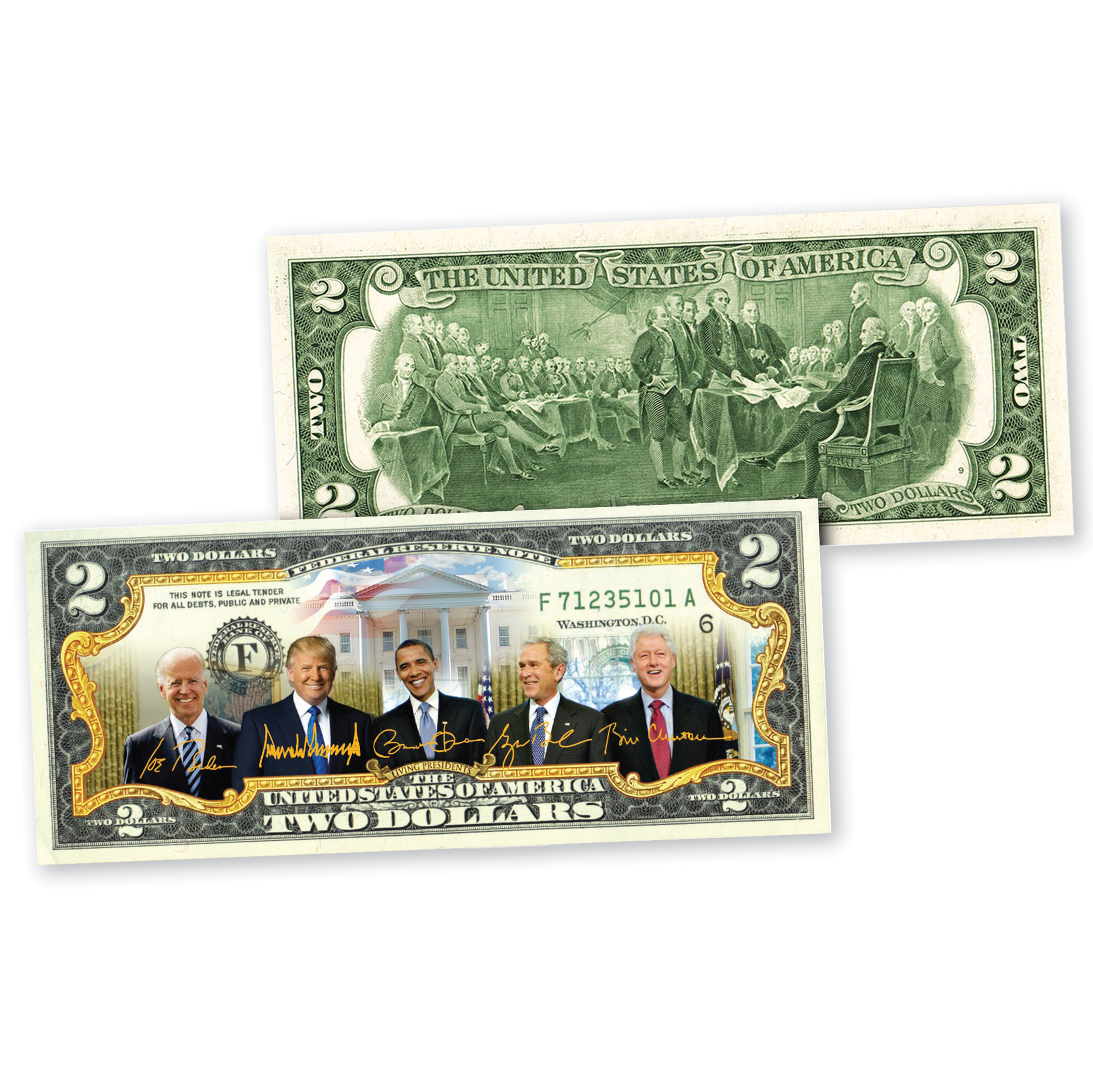 Living Presidents 2025 Collectible $2 Bill with Display Portfolio