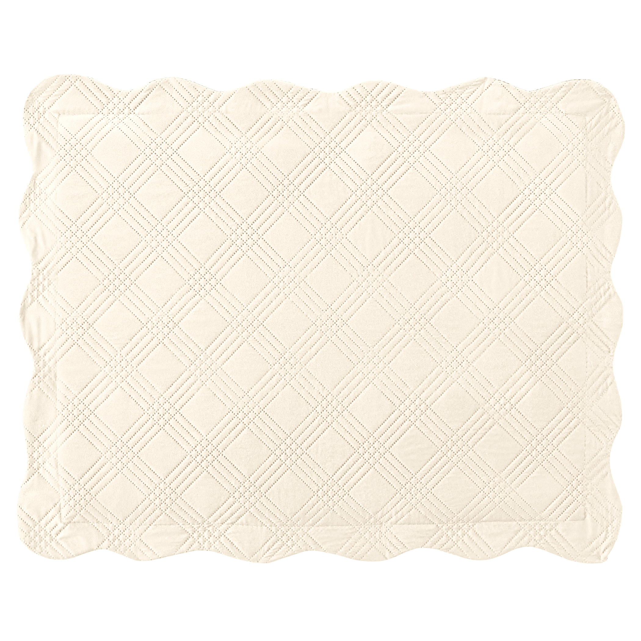 Gia Textured Diamond Design Pillow Sham Sham Gender Neutral Cream